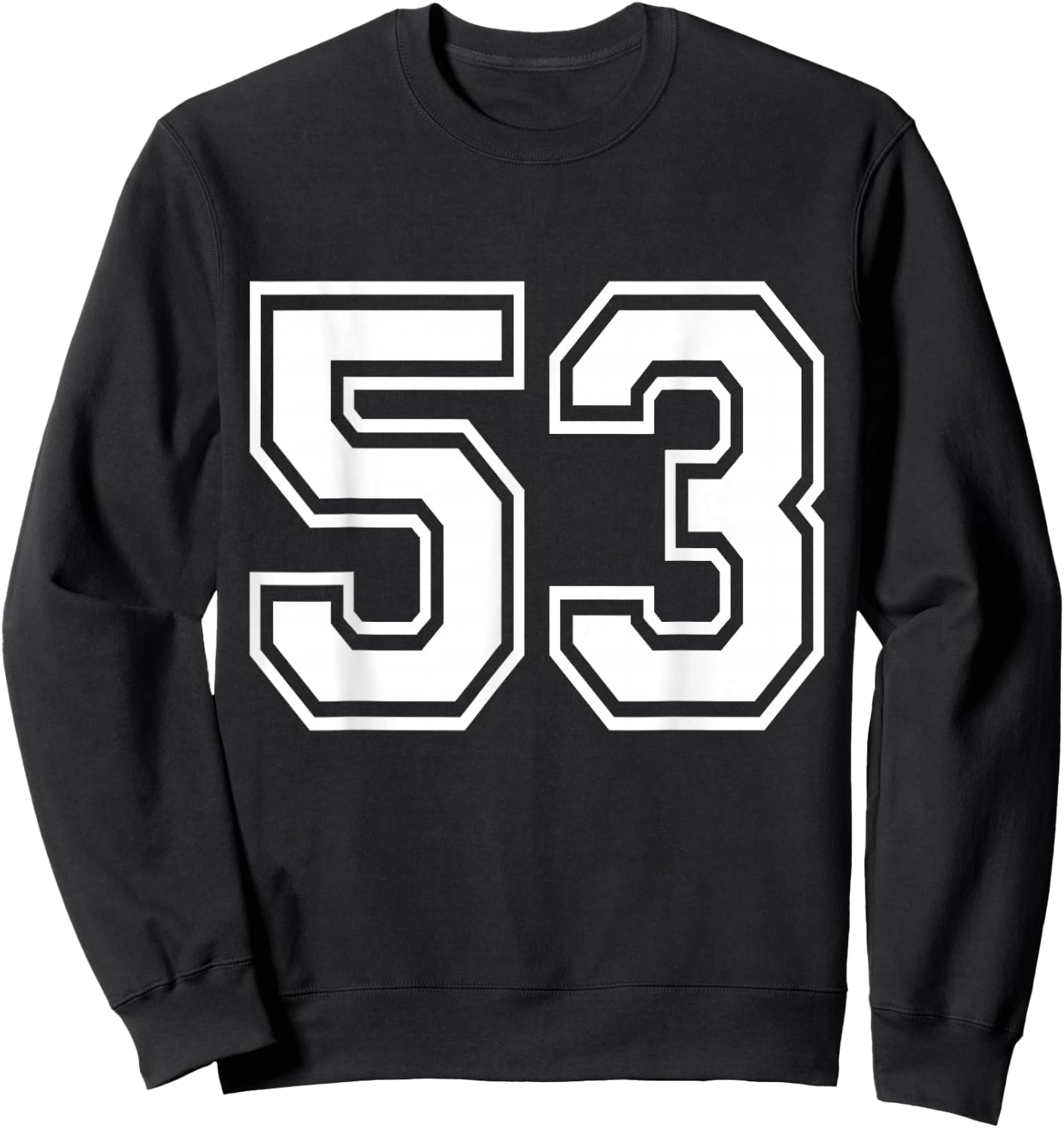 Number 53 Front + Back Varsity Sports Team 53rd Birthday Sweatshirt - Sweatshirt | Black