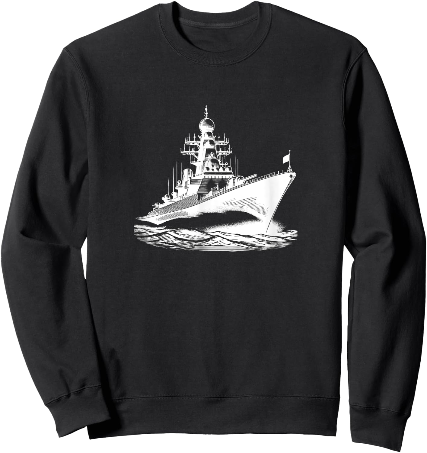 #snirt Warship Frigate Navy Ship Sweatshirt - Sweatshirt | Black