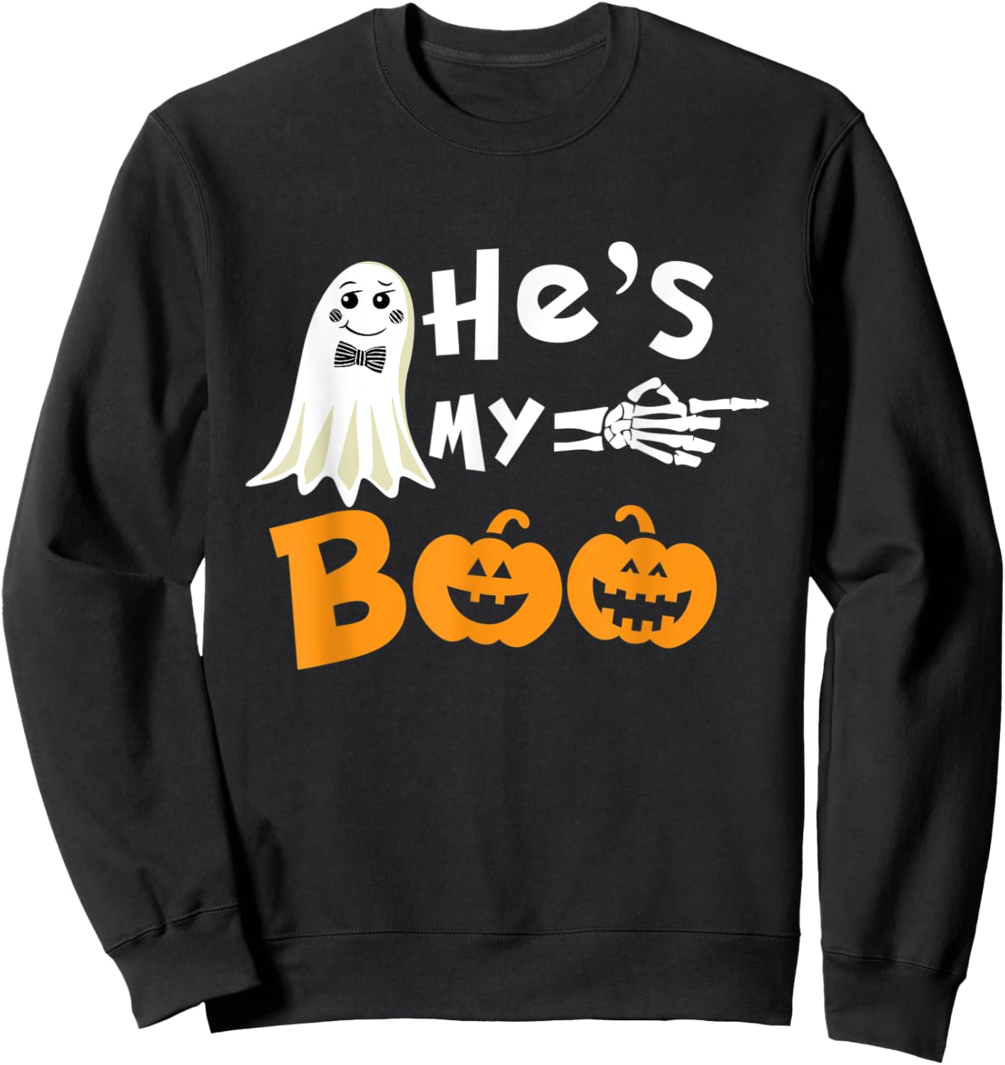 He's My Boo Matching Halloween Costumes For Couples Sweatshirt - Sweatshirt | Black