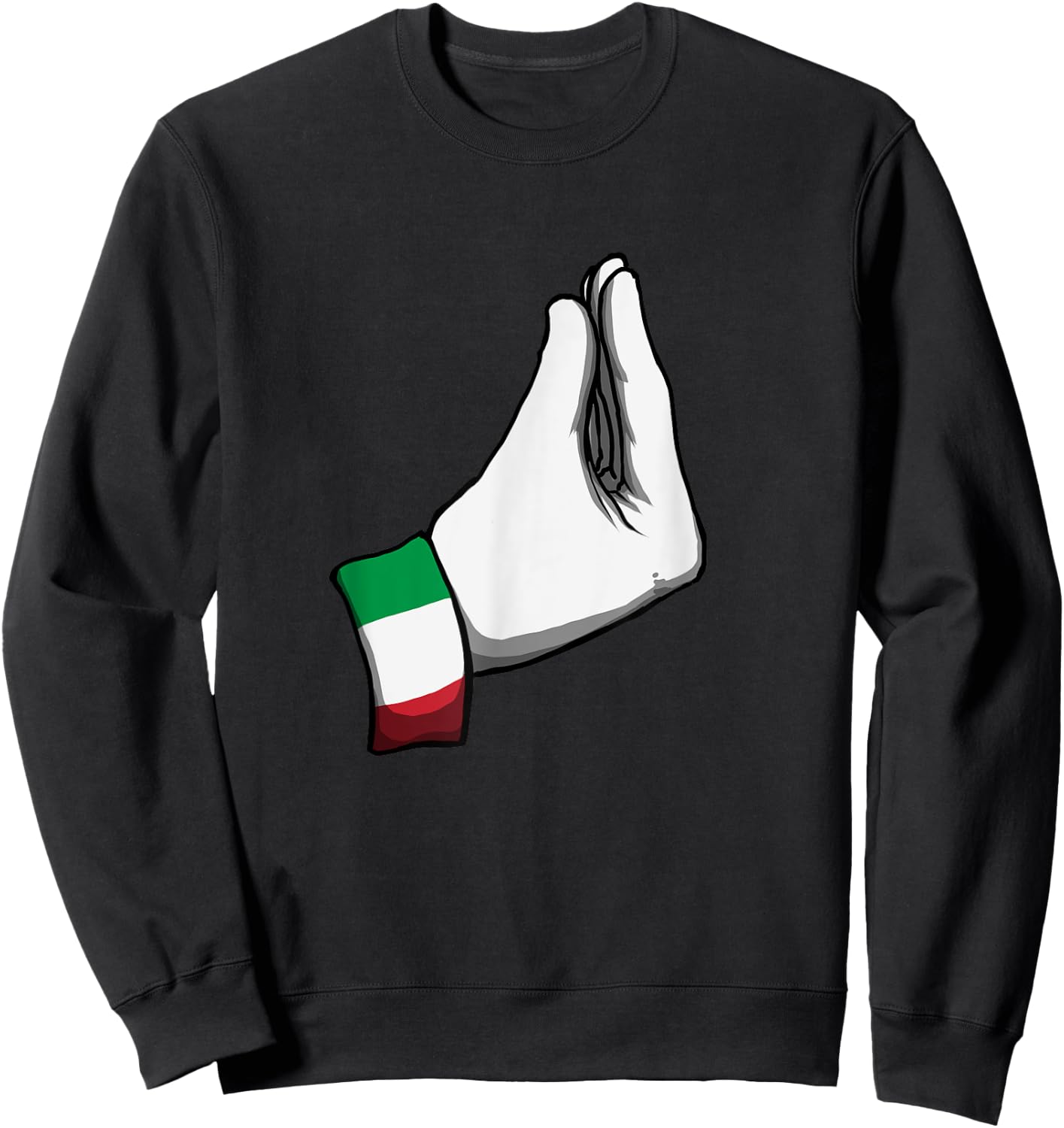 Italian Hand Gesture Italy Italiano Humour Family , Black, S Sweatshirt - Sweatshirt | Black
