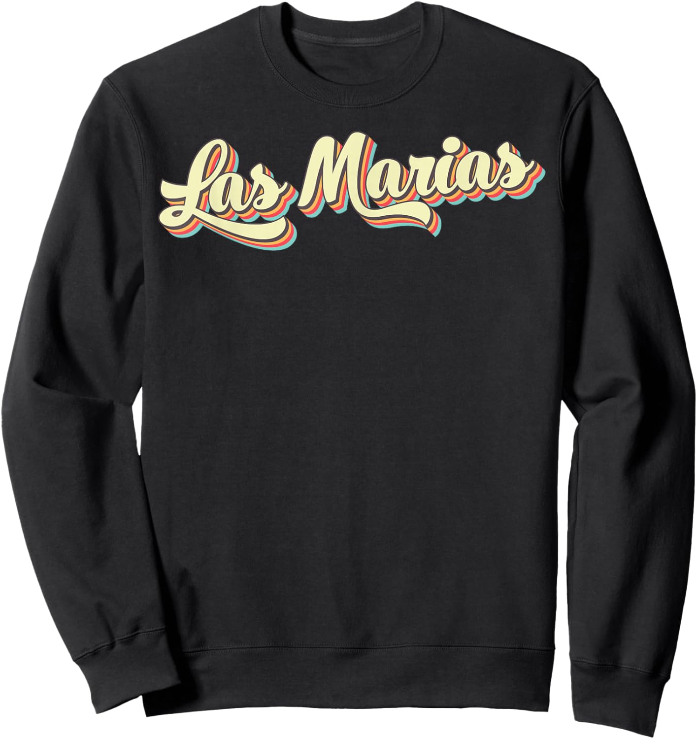 Las Marias Retro Art Baseball Font Vintage Sweatshirt - Sweatshirt | Black