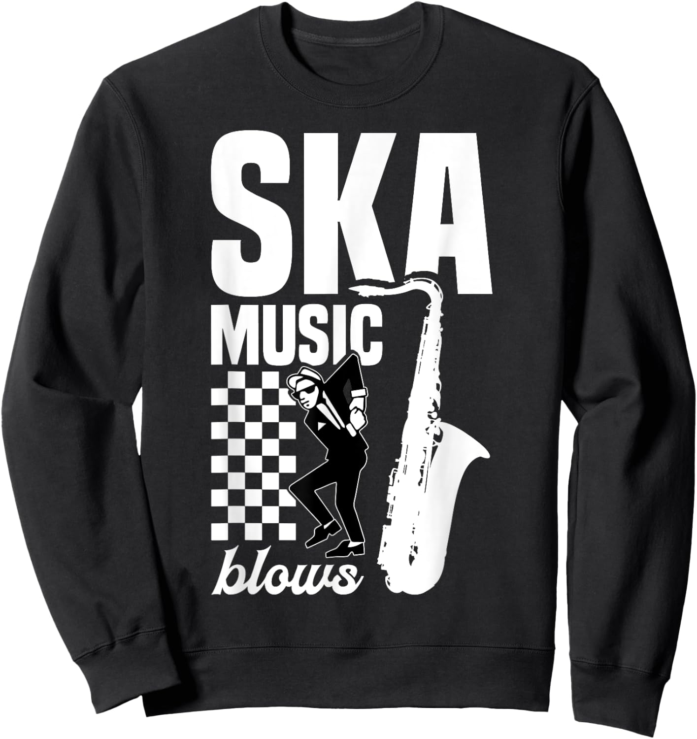 Ska Reggae Music Blows Caribbean Music Fan Ska Musician Sweatshirt - Sweatshirt | Black