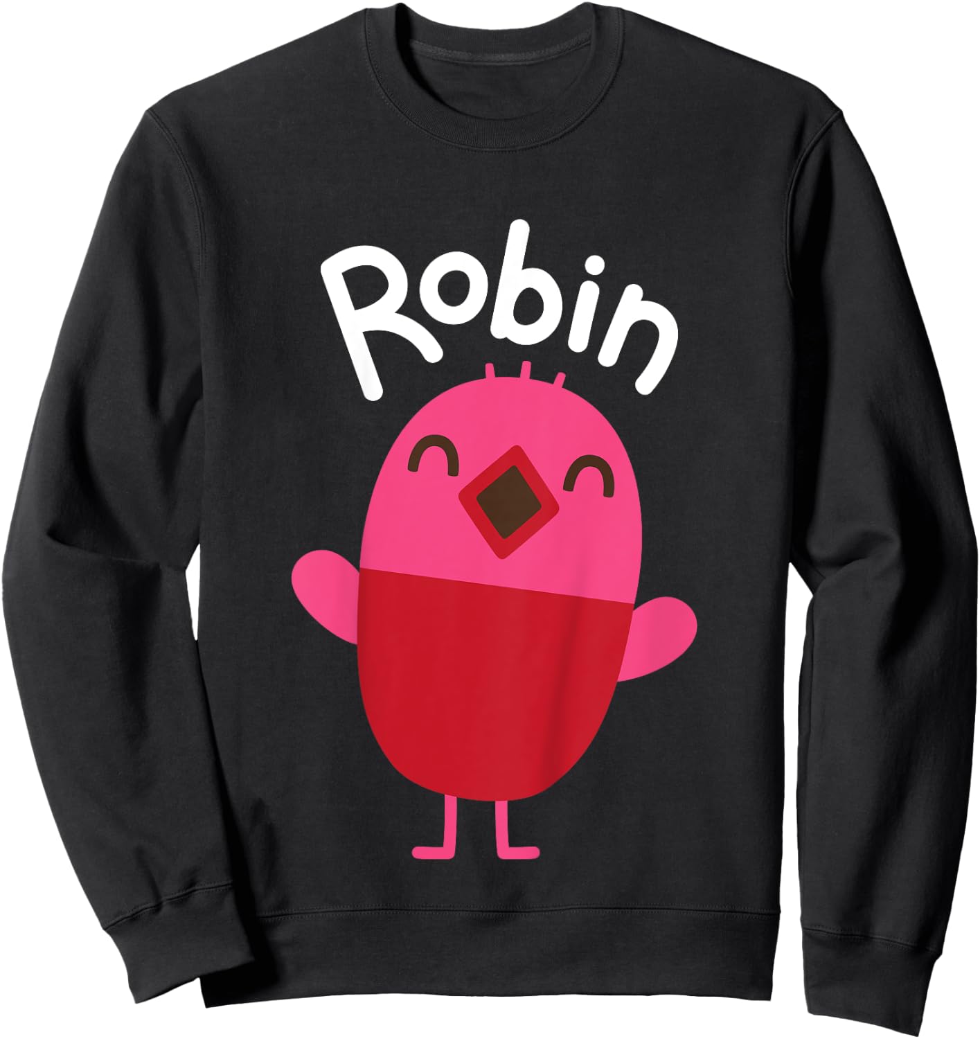 Sago Mini Robin -Kids Blue Cartoon Bird Character , Kids 2, Mandarin Collar, Short Sleeve, Modern Classic Fit, Polycotton, Machine Wash Sweatshirt - Sweatshirt | Black