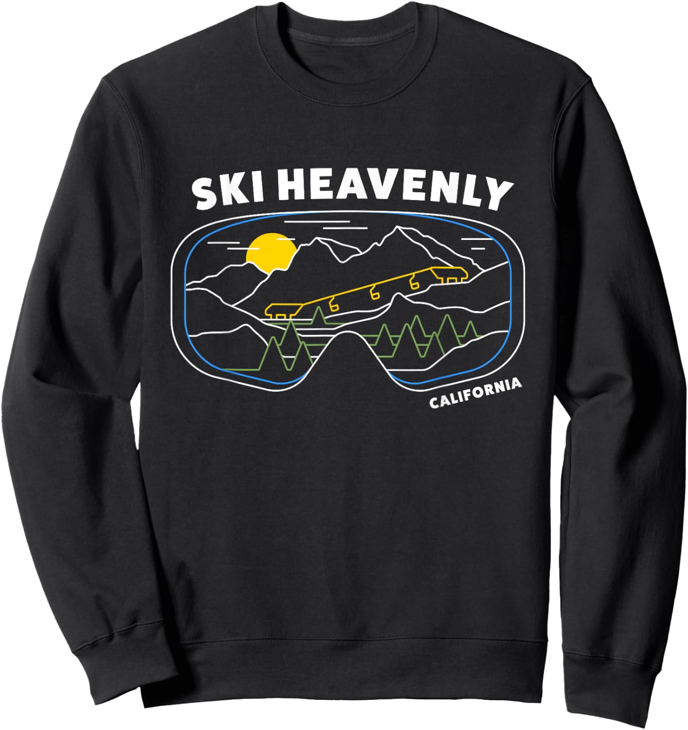 Retro Ski Heavenly Ski Resort - US Ski Resort Ski Snowboard Sweatshirt - Sweatshirt | Black