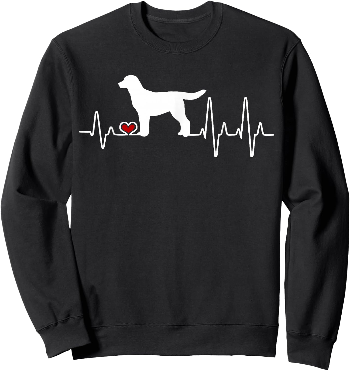 Labrador Dog Heartbeat Pulse Women Girls Kids Sweatshirt - Sweatshirt | Black