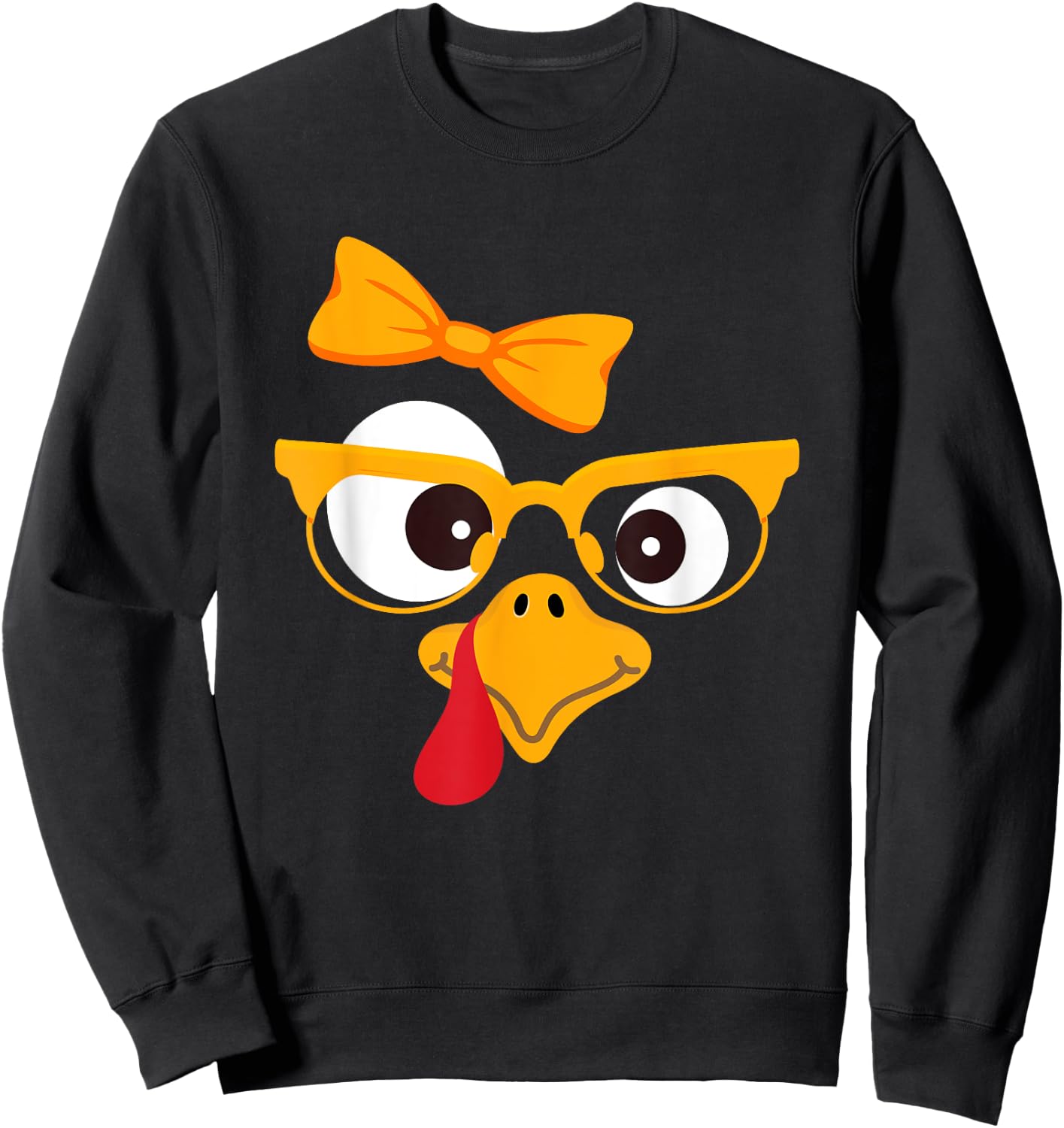 Thanksgiving Turkey Face Matching Family Costume Cute Kids Sweatshirt - Sweatshirt | Black