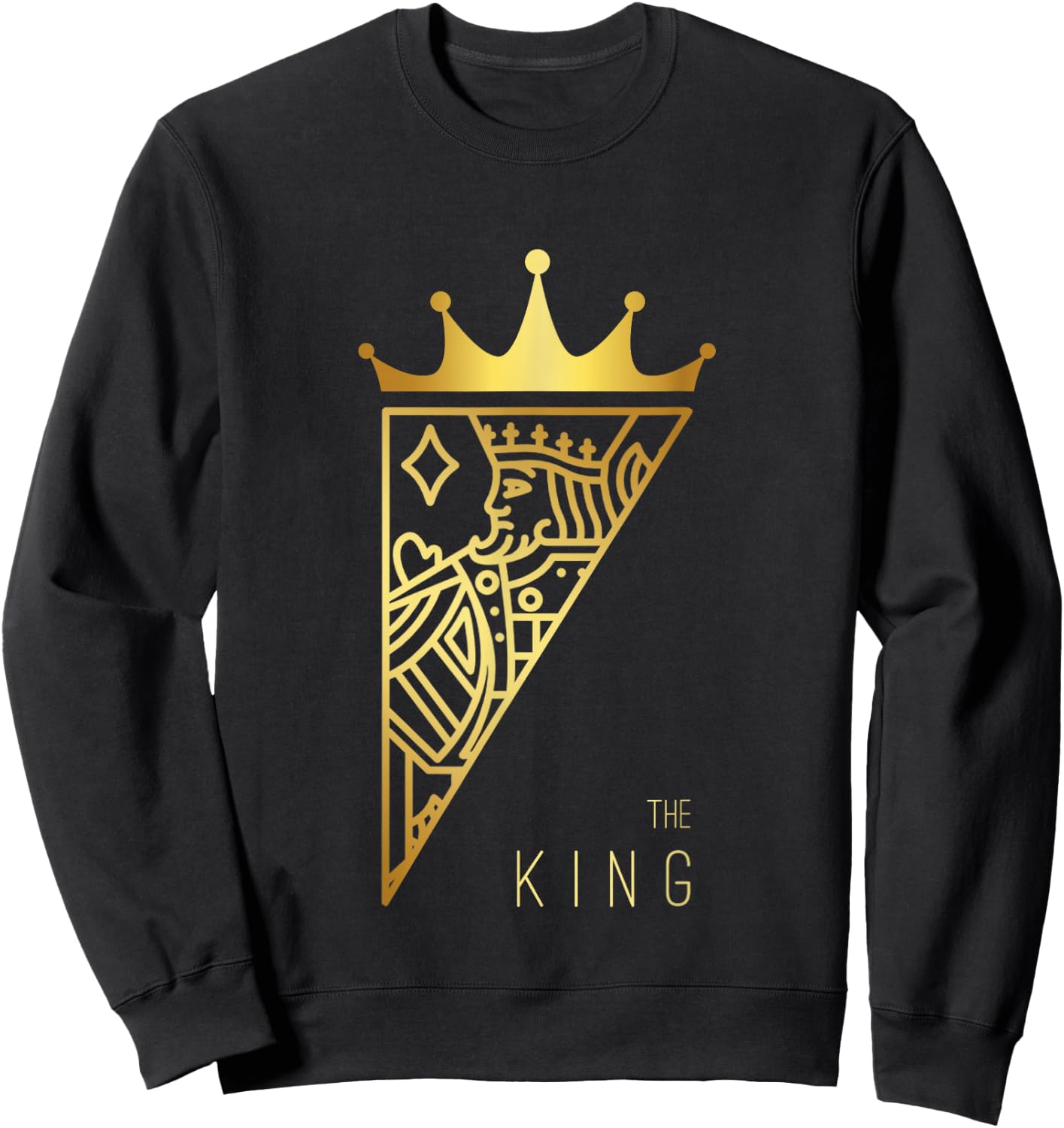 The King Card Funny Cute Couple Lover Gift Sweatshirt - Sweatshirt | Black