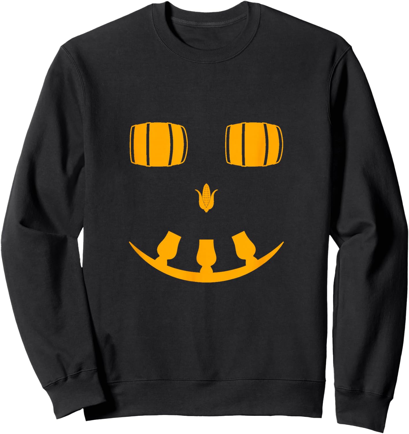 Bourbon Whiskey Halloween Jackolantern Pumpkin Sweatshirt - Sweatshirt | Black