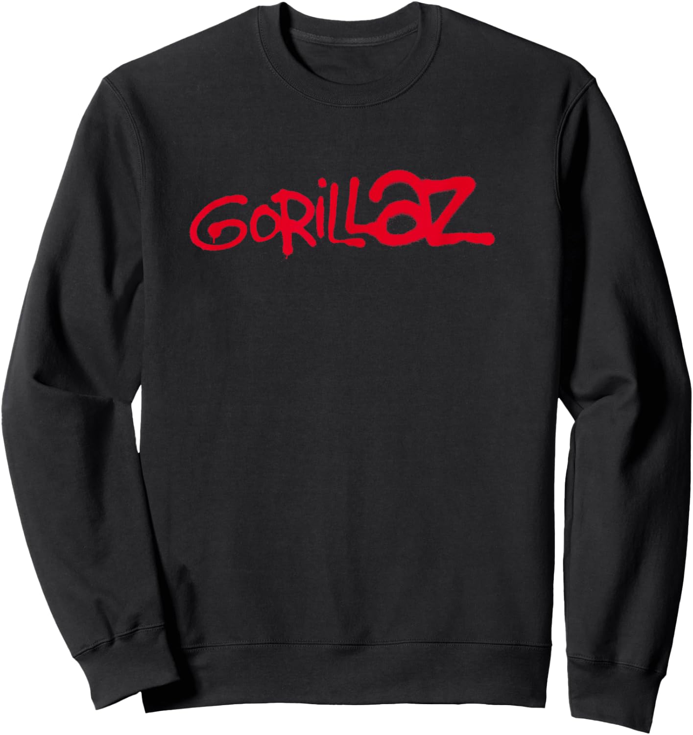 Gorillaz Paint Brush Red Logo , black Sweatshirt - Sweatshirt | Black