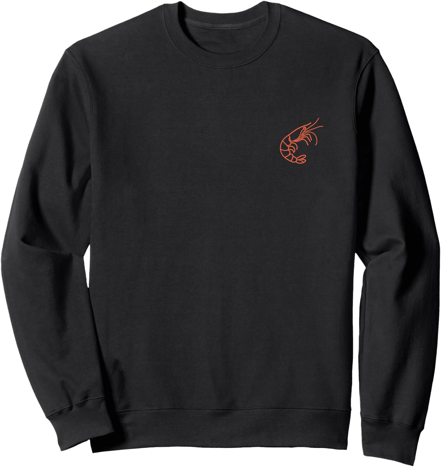Small Crustacean Shrimp Cute Minimalist Simple Shrimp Sweatshirt - Sweatshirt | Black
