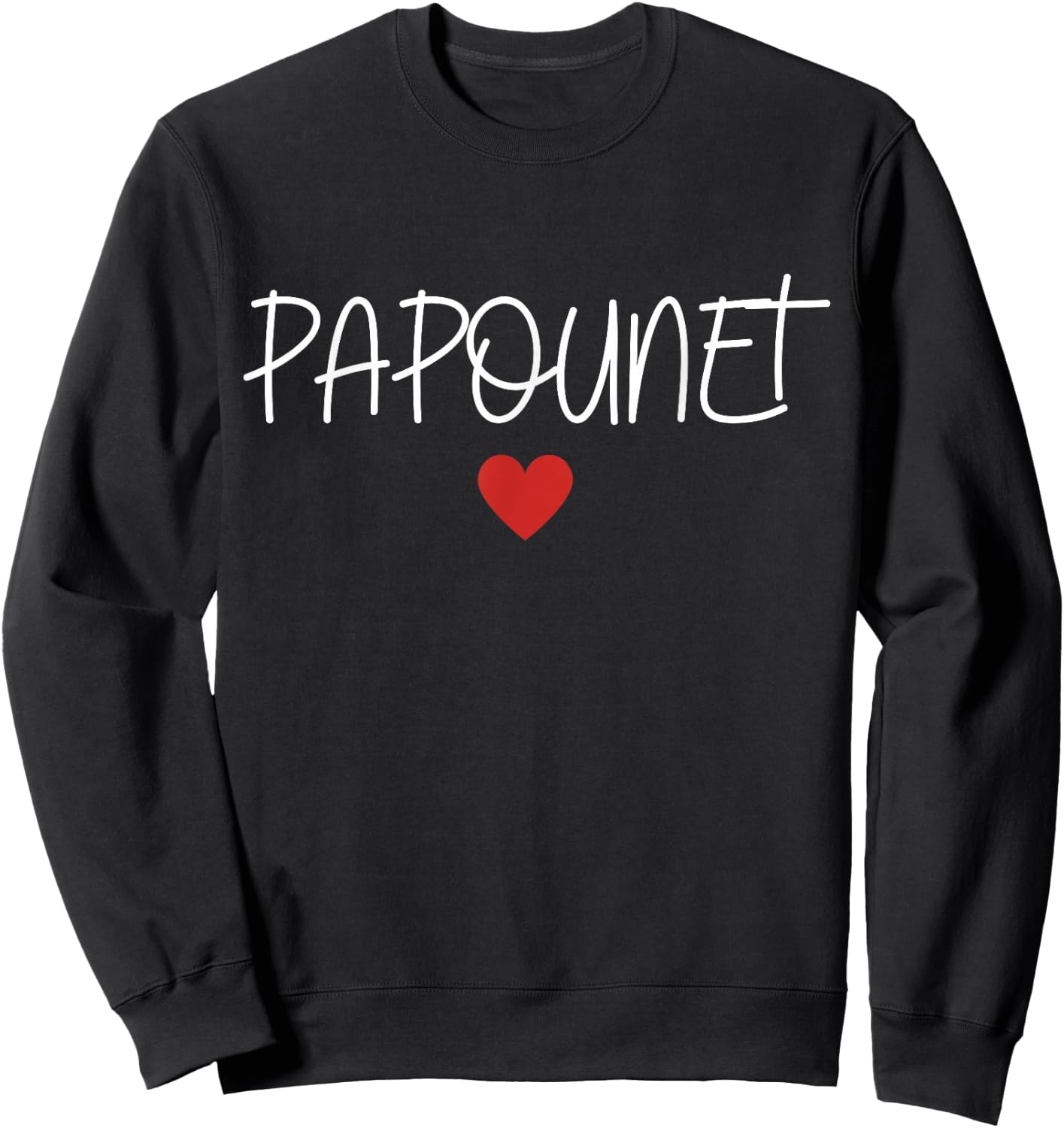 Papounet Cœur Fête des Pères Cadeau Papa Aimé Sweatshirt - Sweatshirt | Black