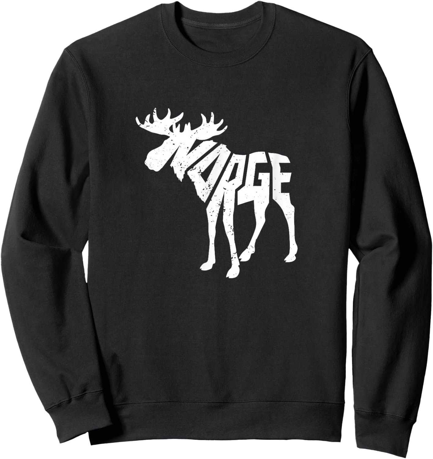 Norway Moose Word Art - Funny Norge Animal Sweatshirt - Sweatshirt | Black