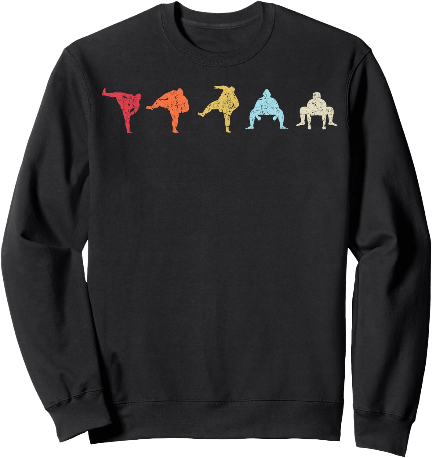 Sumo Wrestling Vintage Sumo Wrestler Retro Sumo Sweatshirt - Sweatshirt | Black