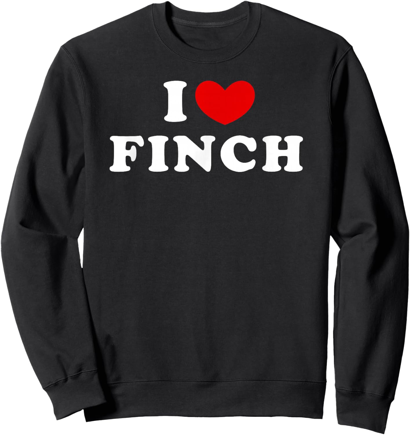 Personalized For Finch & Friends I Love Finch Women's Adult Black V-Neck Short Sleeve Classic Fit Small EU 16-16.5 Sweatshirt - Sweatshirt | Black