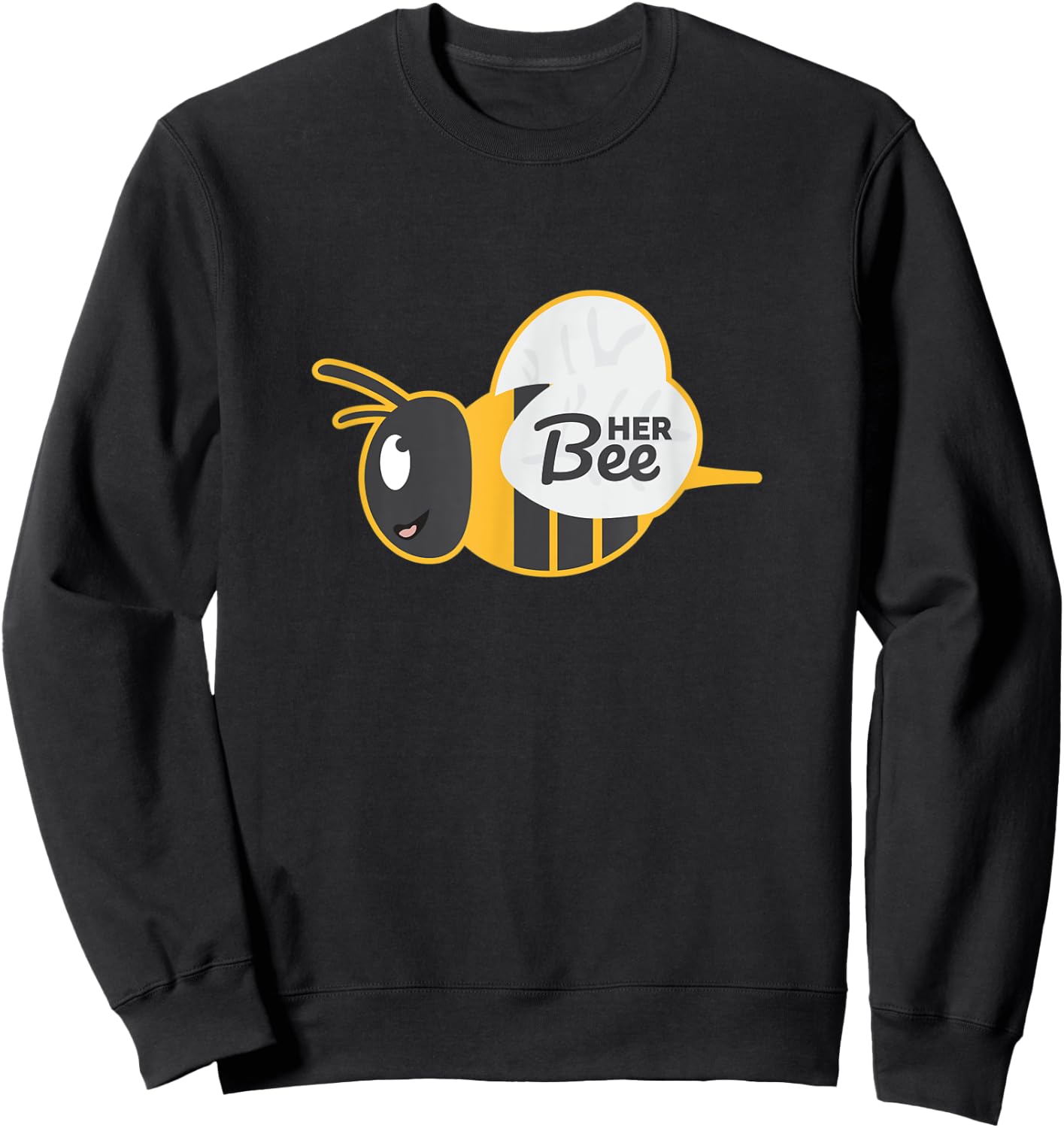 Her Bee His Honey Couple Matching Valentine's Day Gifts Sweatshirt - Sweatshirt | Black
