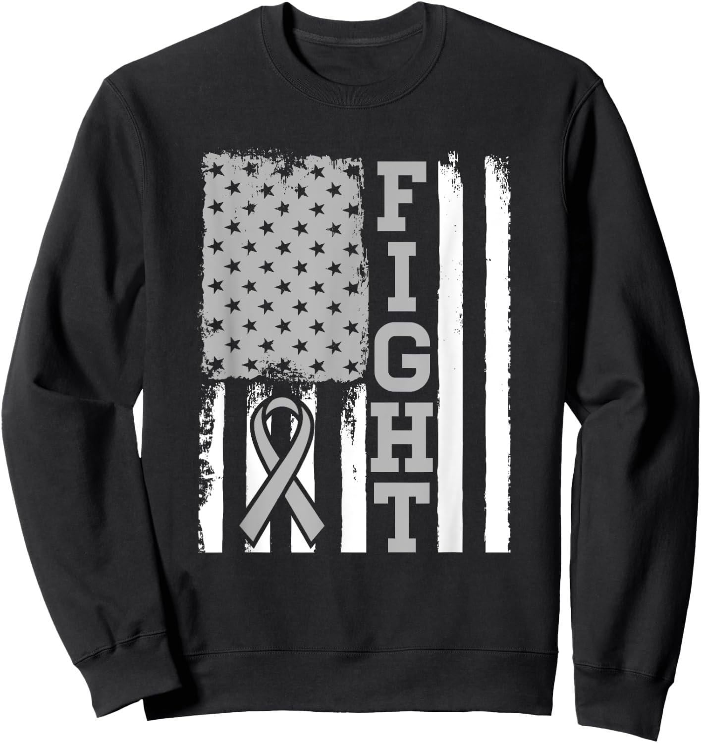 Fight Flag - Brain Cancer Shirt For Brain Cancer Fighter Sweatshirt - Sweatshirt | Black