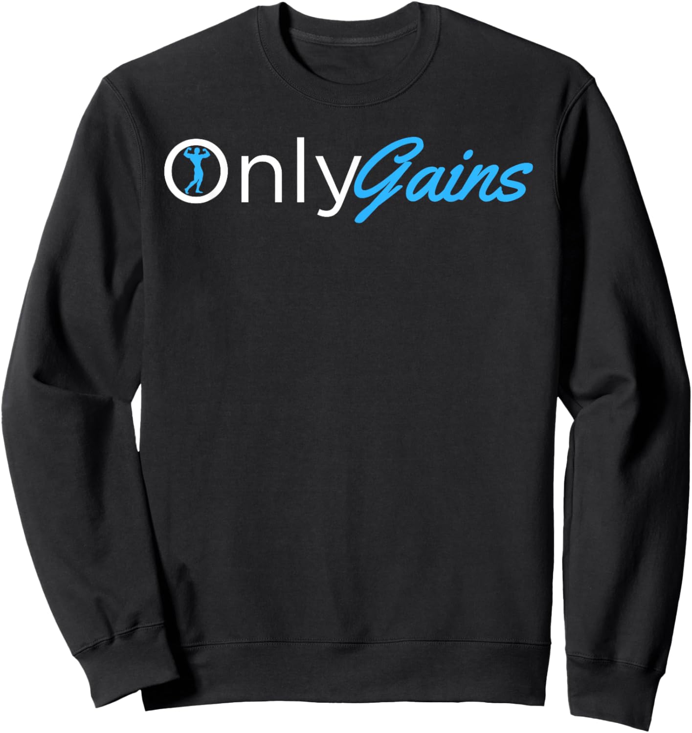 Only Gains - OnlyGains Funny Men's Fitness Bodybuilding Sweatshirt - Sweatshirt | Black