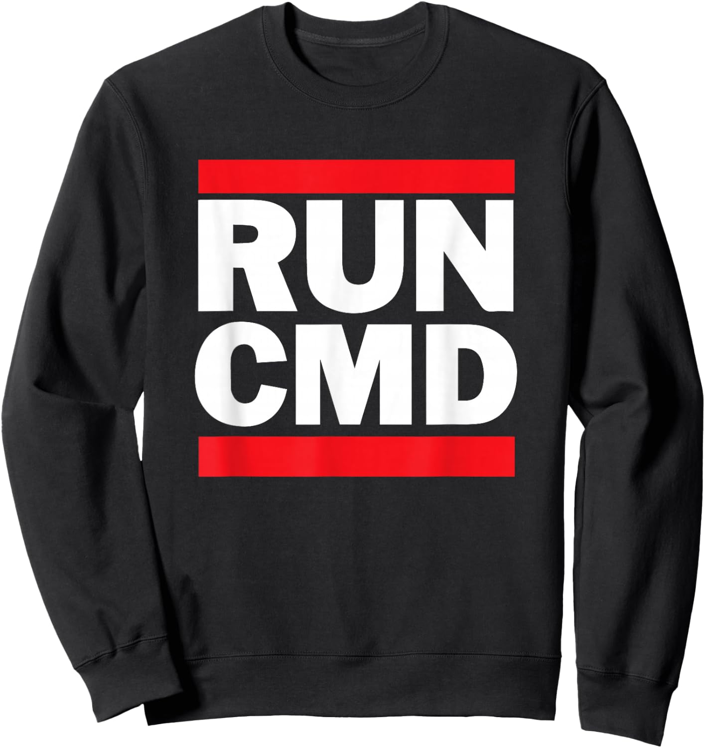 Run-CMD Designs Men's Black Classic Fit Short Sleeve - Command Prompt, Computer Programmer Sweatshirt - Sweatshirt | Black