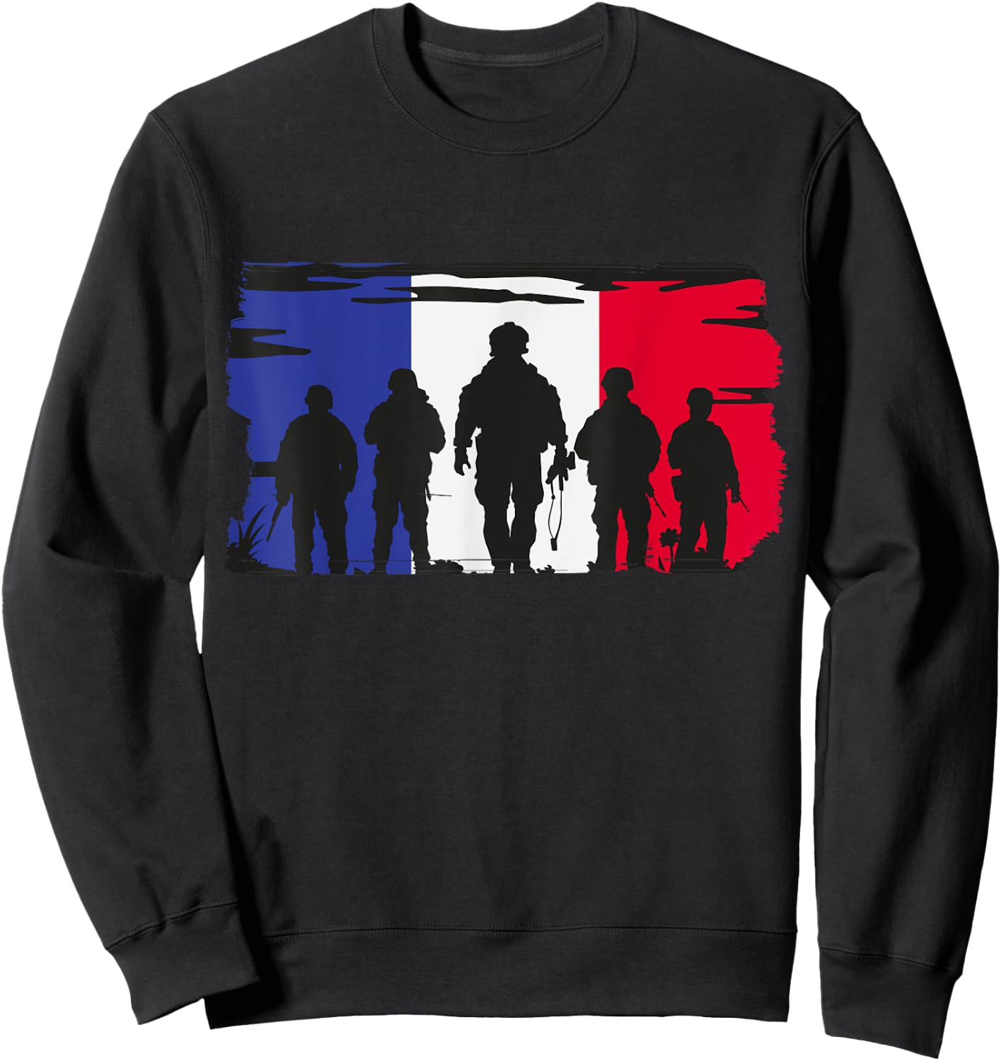 Soldiers and French Flag Gift Old Military , Black, S Sweatshirt - Sweatshirt | Black