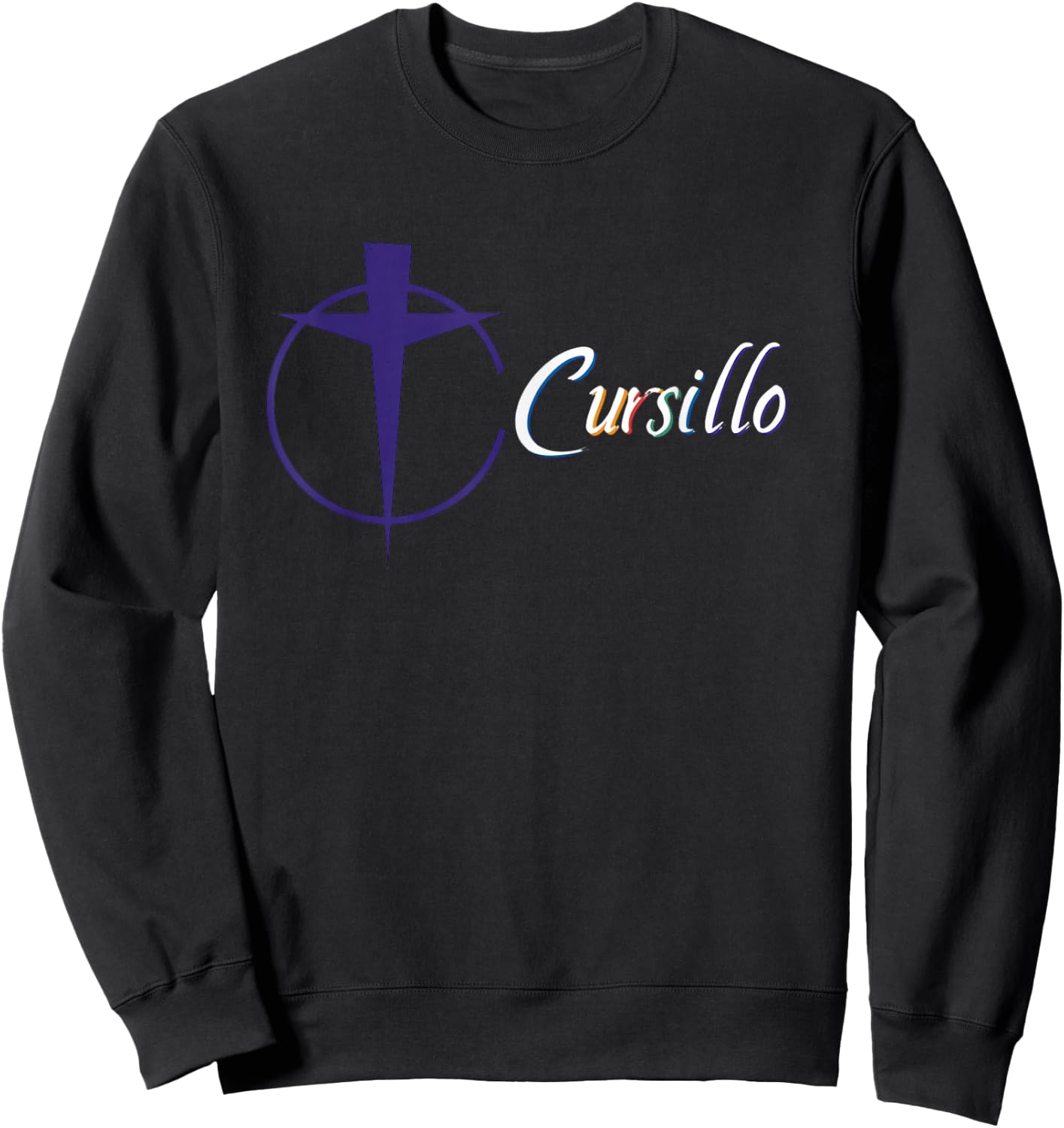 DeColores Cursillo Rainbow Rooster Catholic Sweatshirt - Sweatshirt | Black