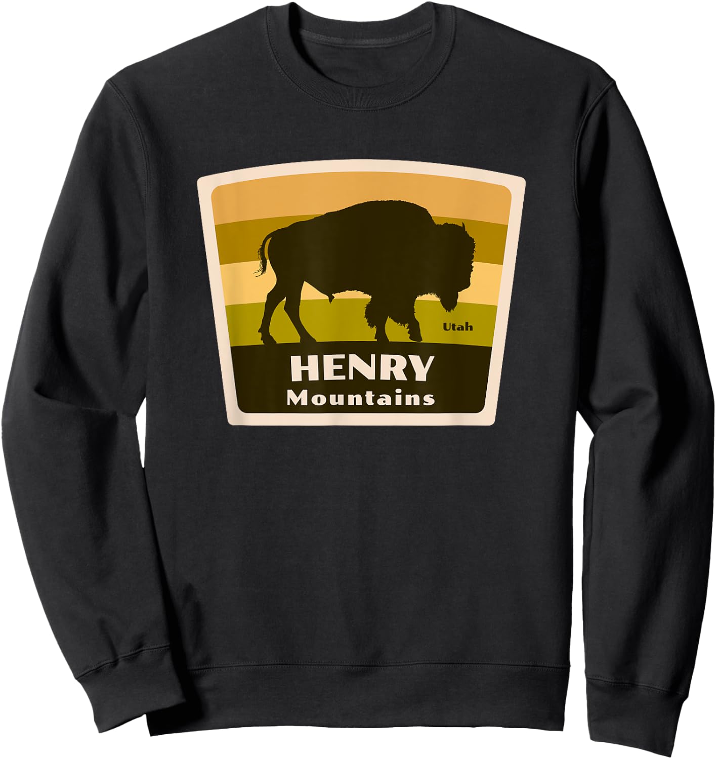 Henry Mountains Utah Bison Herd Vacation Trip Souvenir Sweatshirt - Sweatshirt | Black
