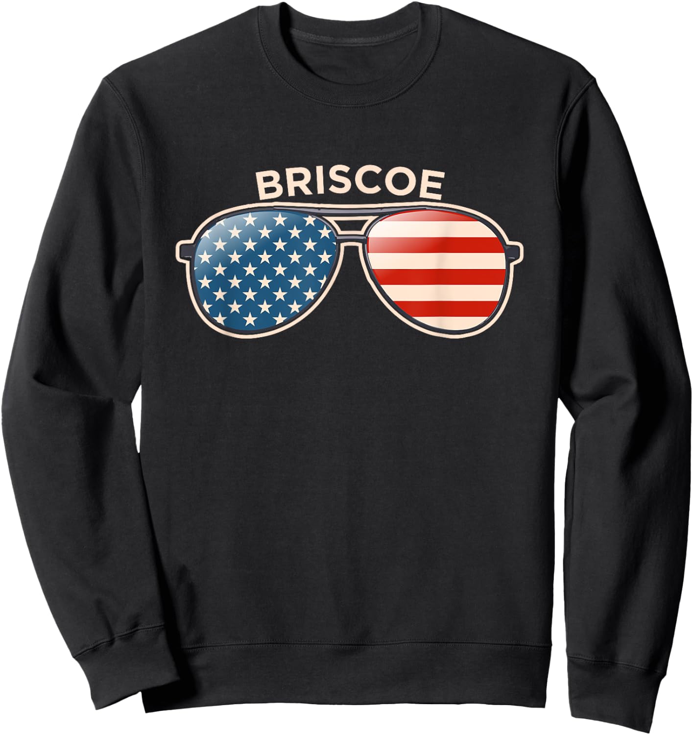 Briscoe, TX Vintage US Flag Sunglasses Sweatshirt - Sweatshirt | Black