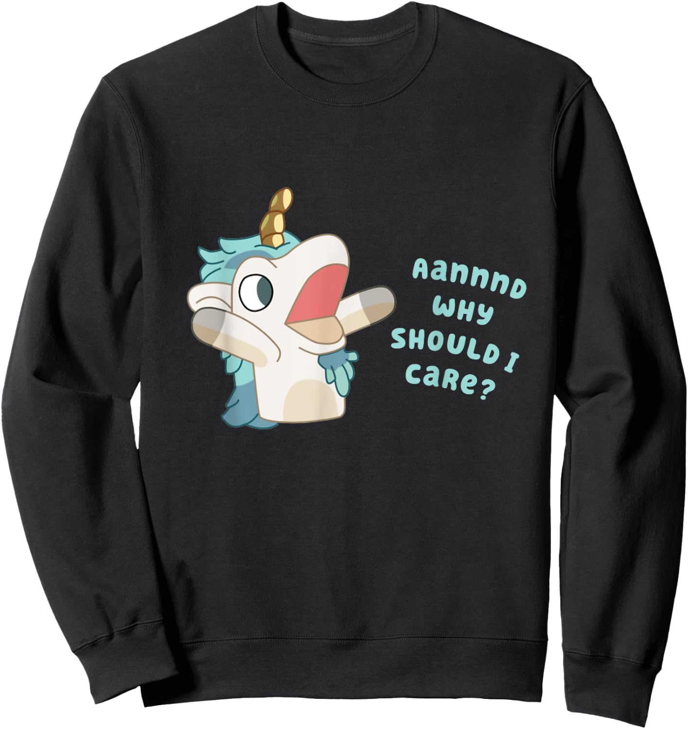 Warum sollte ich mich kümmern | Unicorse Sweatshirt - Sweatshirt | Black
