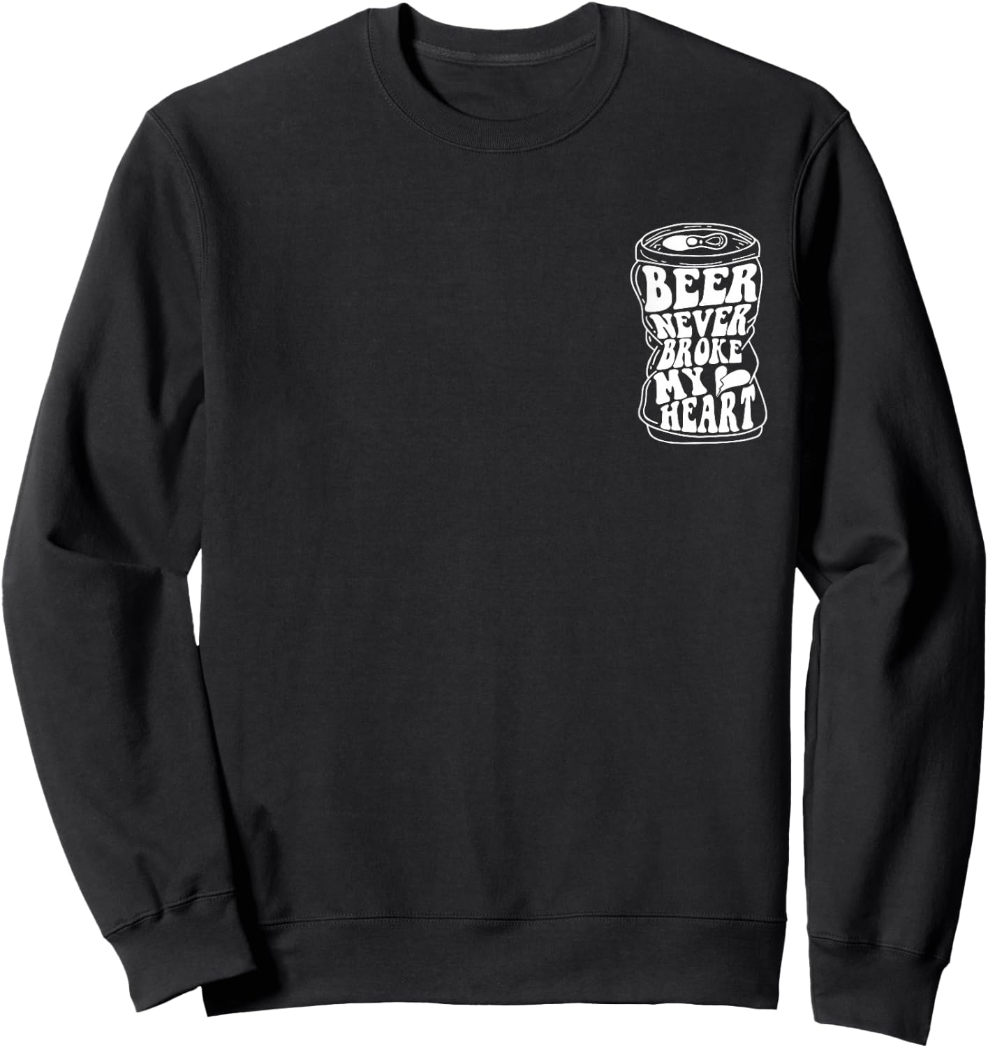 Long Neck Ice Cold Beer Never Broke My Heart Retro Sweatshirt - Sweatshirt | Black
