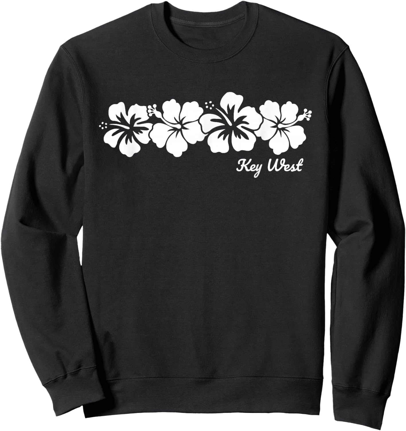 Key West Florida Hibiscus Flower Souvenir Sweatshirt - Sweatshirt | Black