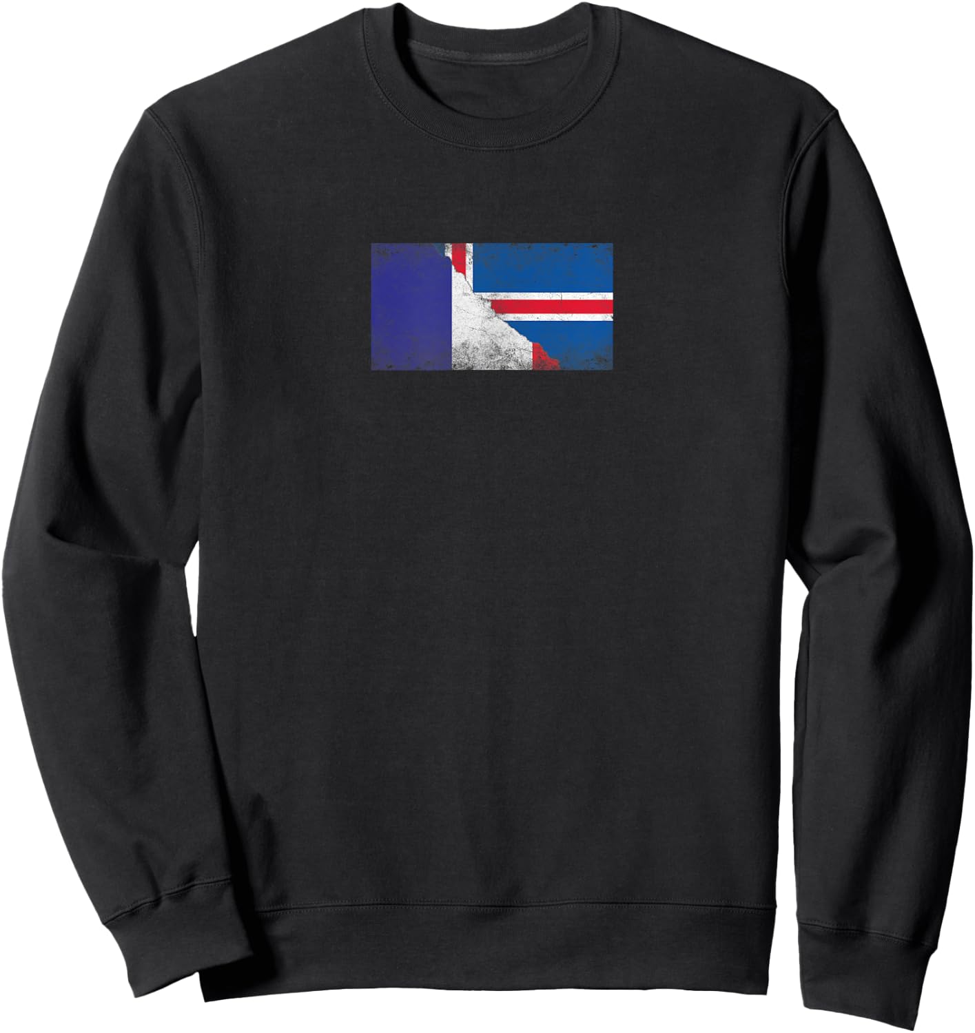 Flags France and Iceland - French Icelandic , Black, S Sweatshirt - Sweatshirt | Black
