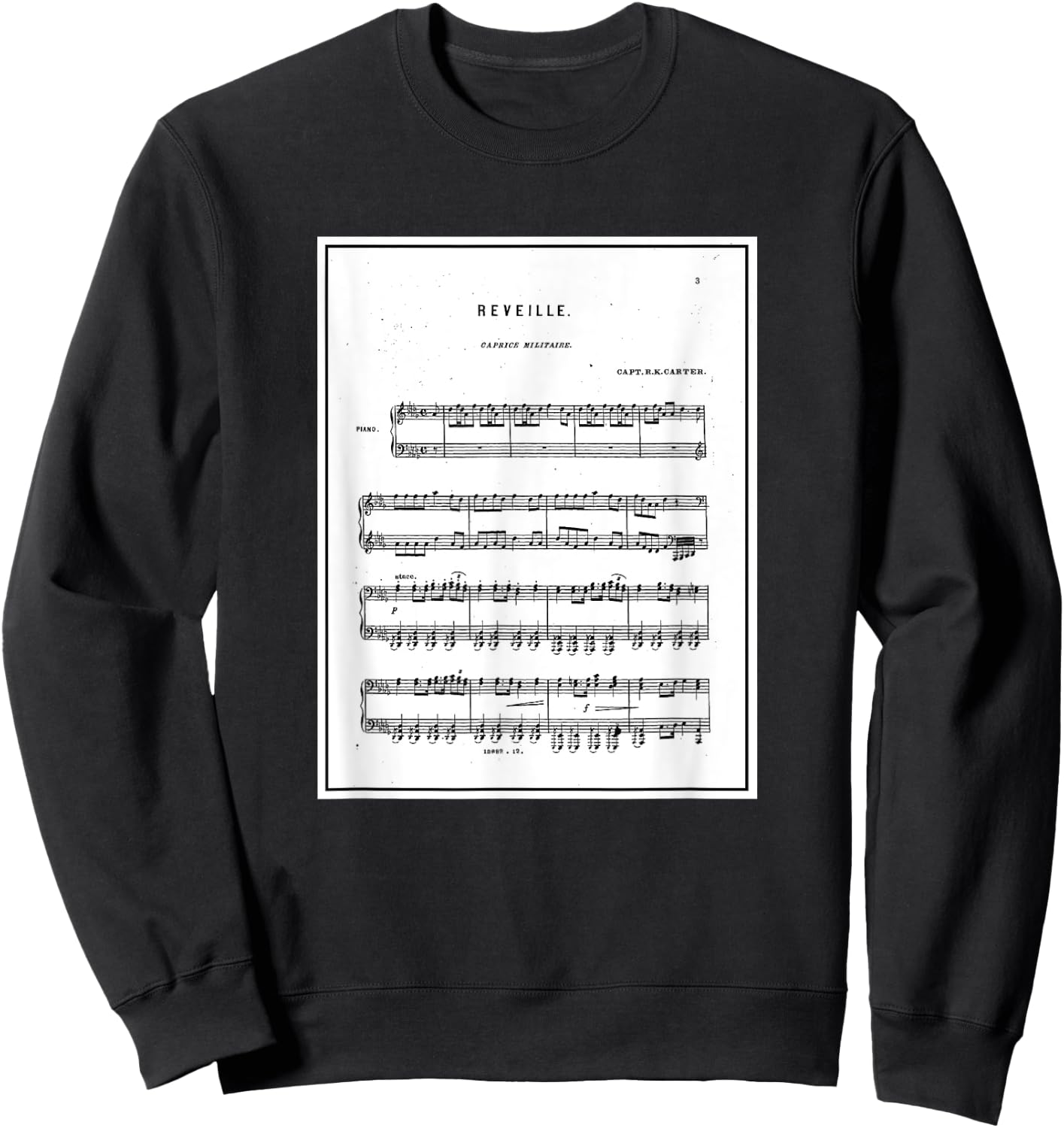 Reveille Sheet Music Sweatshirt - Sweatshirt | Black