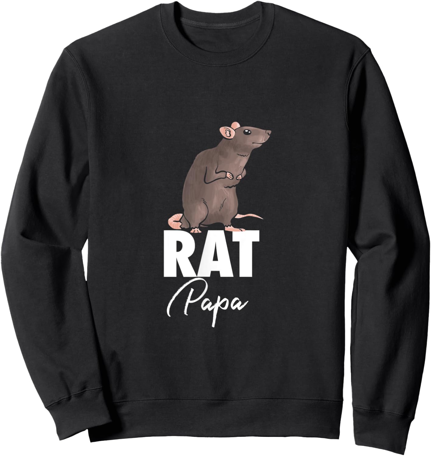 Rat Papa Rat Gift Mouse Funny Sweatshirt - Sweatshirt | Black