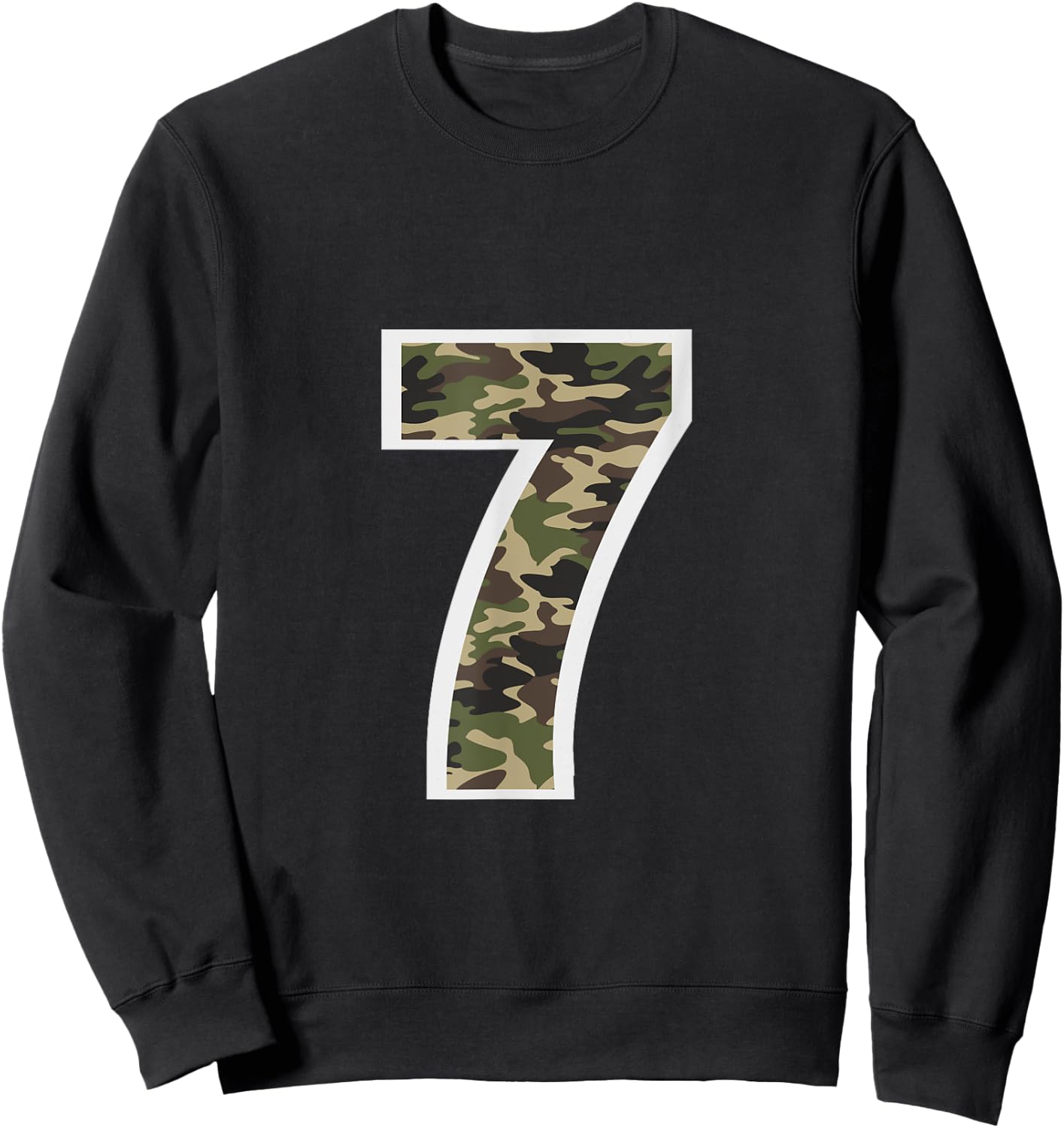7 My Lucky Number Seven Lucky 7 Camo Camouflage Sweatshirt - Sweatshirt | Black