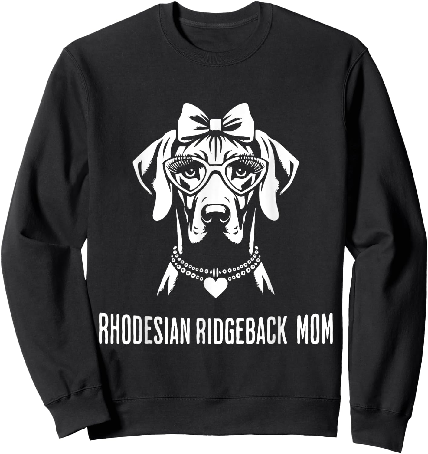 Rhodesian Ridgeback Mama Hund Herz Grafikdesign Sweatshirt - Sweatshirt | Black