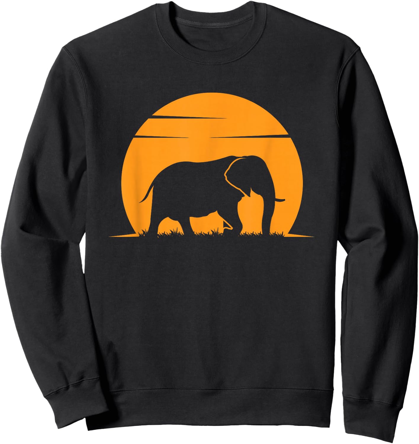 Joli Cadeau éléphant Coucher de Soleil pour Les Amoureux des éléphants, Femmes, Hommes, Enfants Sweatshirt - Sweatshirt | Black