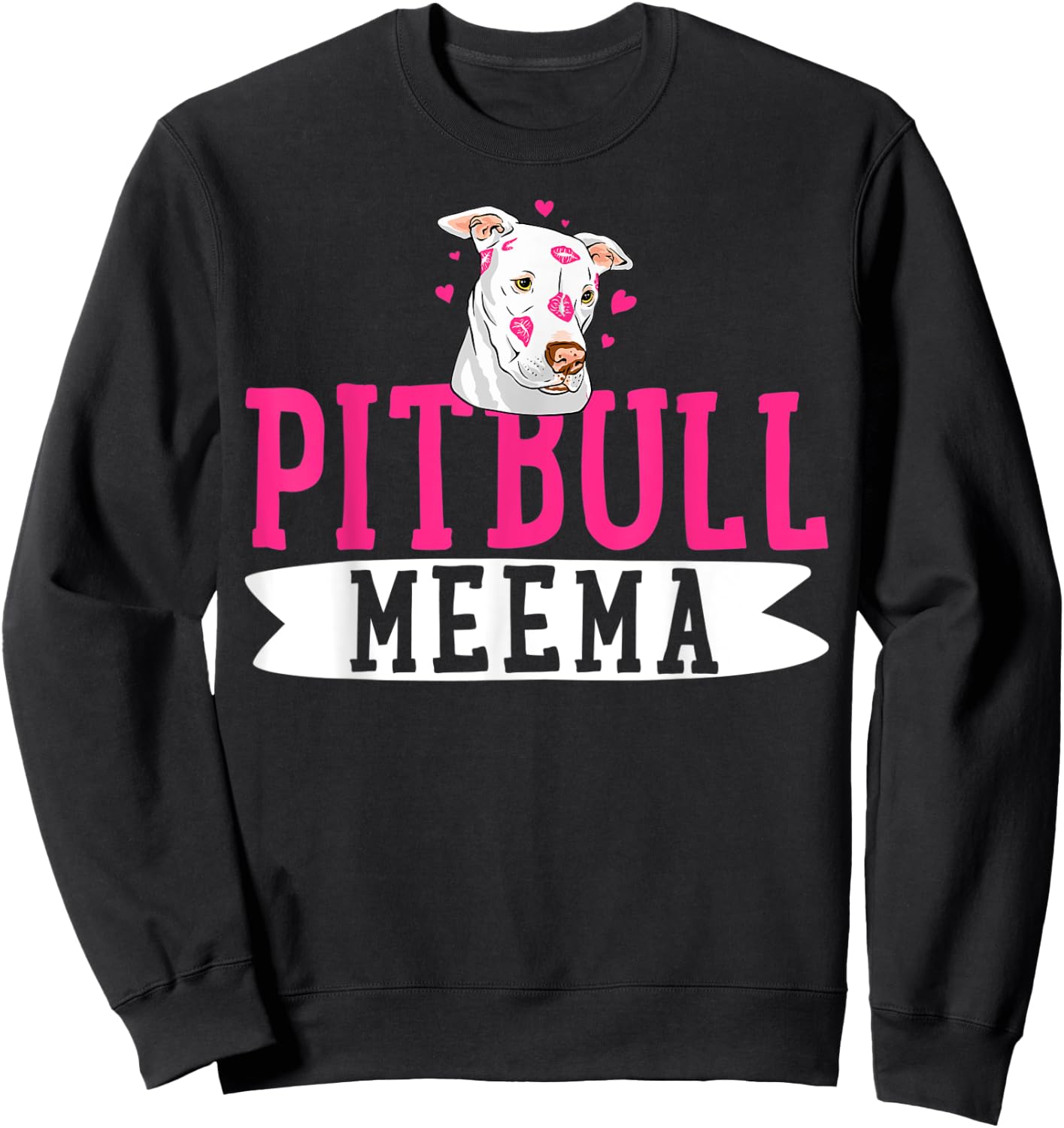 Pitbull Meema Pit Bull Terrier Dog Pibble Owner Mother's Day Sweatshirt - Sweatshirt | Black