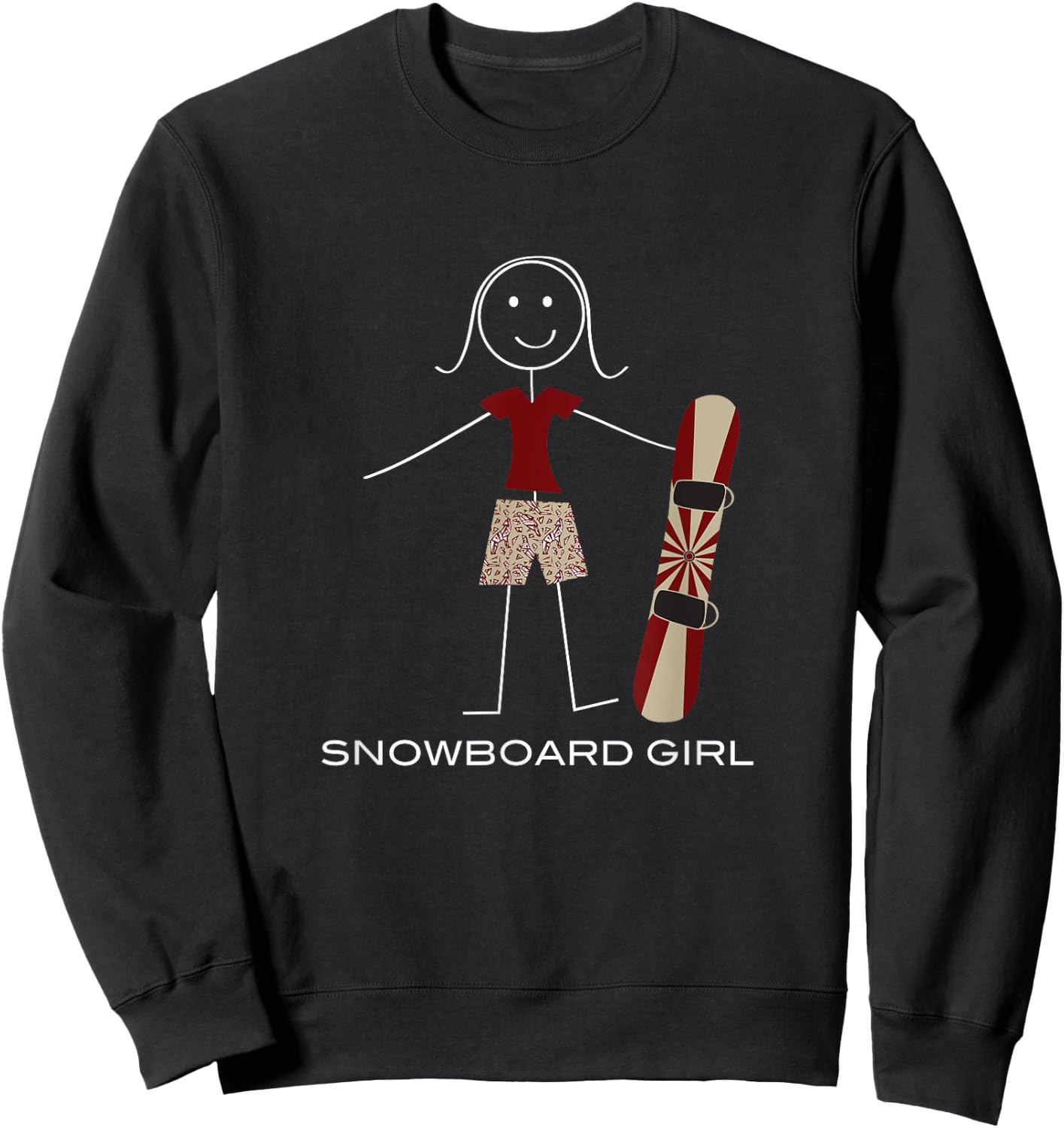 Funny Women Snowboarding, Girl Snowboard Sweatshirt - Sweatshirt | Black