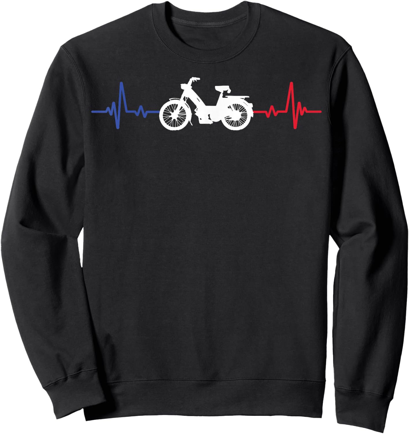 moped mob mobeur moped heartbeat humour , Black, S Sweatshirt - Sweatshirt | Black