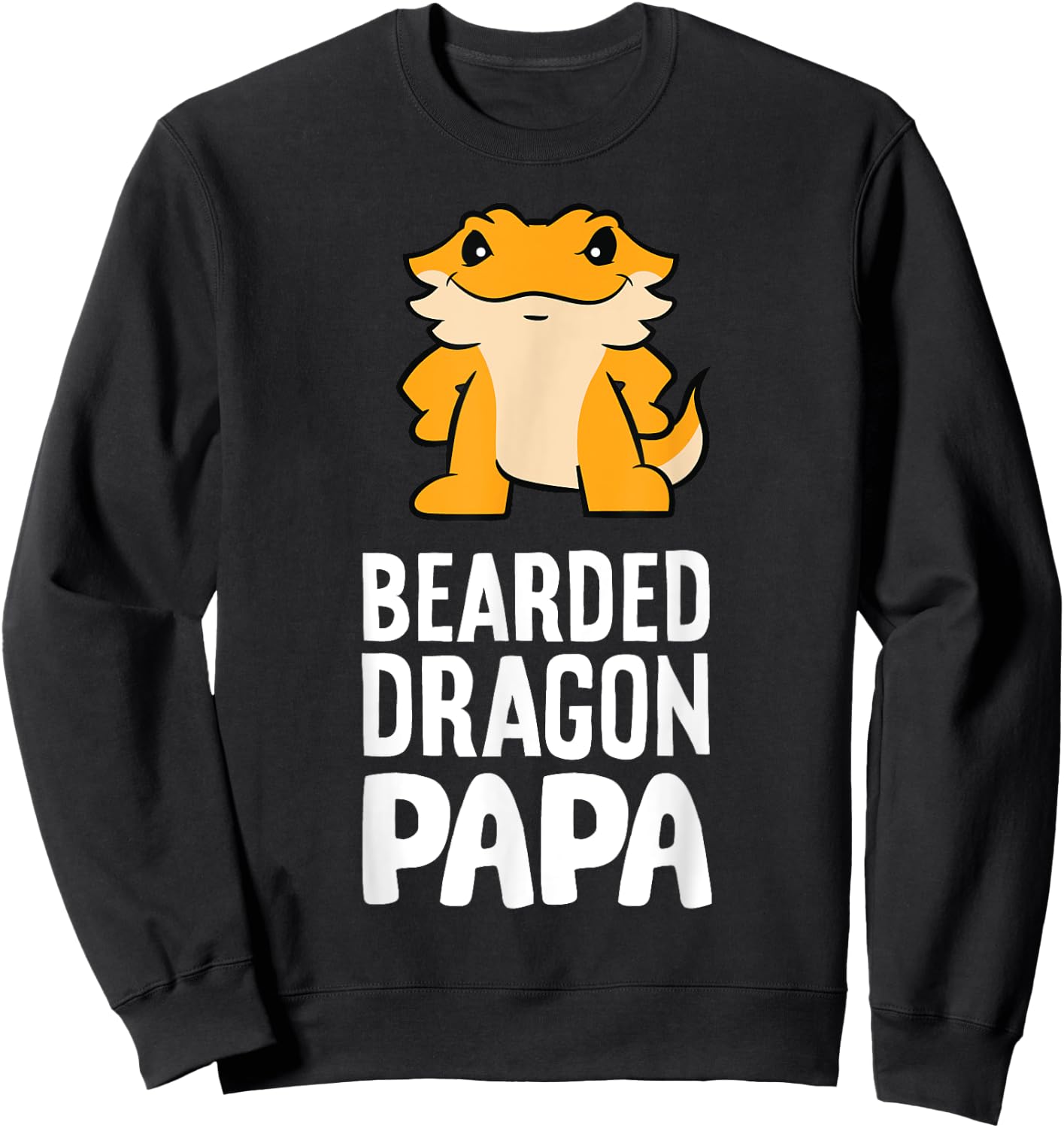 Bearded Dragon Papa Reptile Owner Bearded Dragon Dad Sweatshirt - Sweatshirt | Black