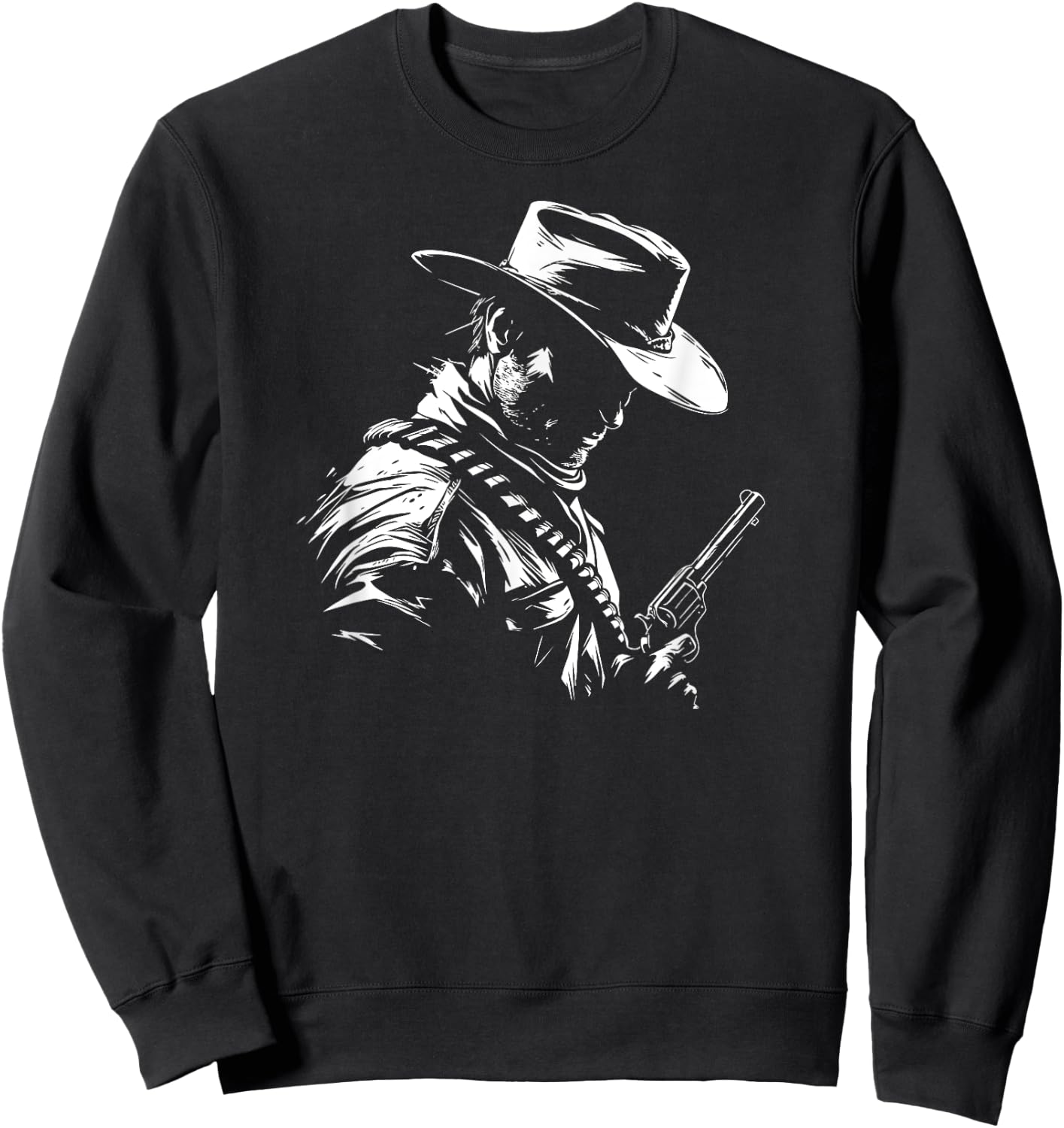 Retro Cowboy Old Western West Gun Revolver Countryman , Black, S Sweatshirt - Sweatshirt | Black