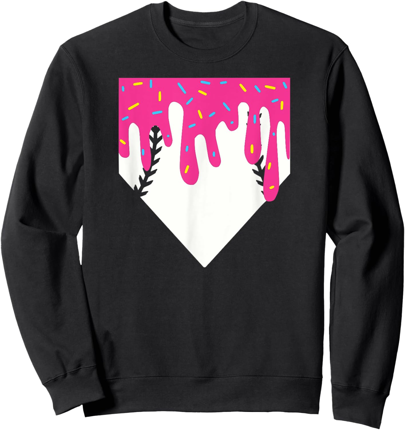 Baseball Home Plate Ice Cream Drip Sweatshirt - Sweatshirt | Black