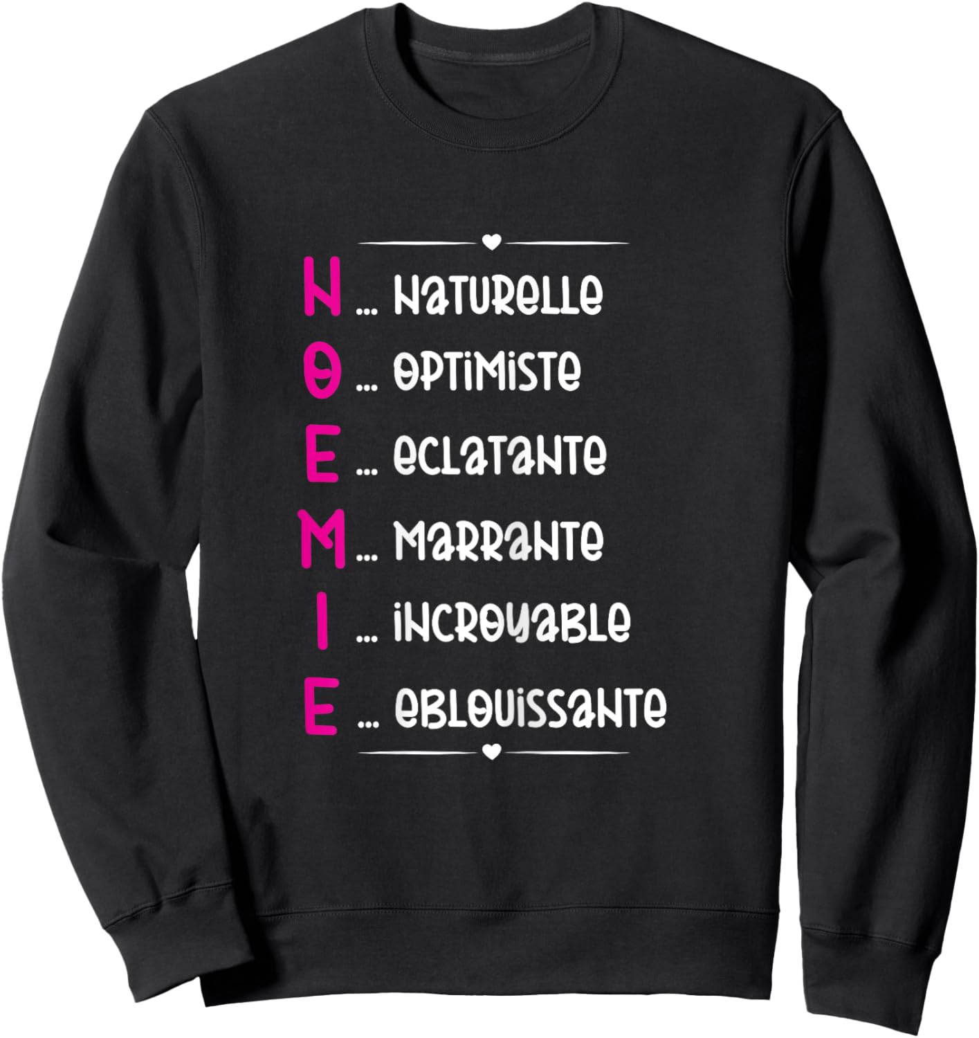 Noémie Prenom Personnalisé Femme Cadeau Prenom Noemie Girls' , Black Sweatshirt - Sweatshirt | Black