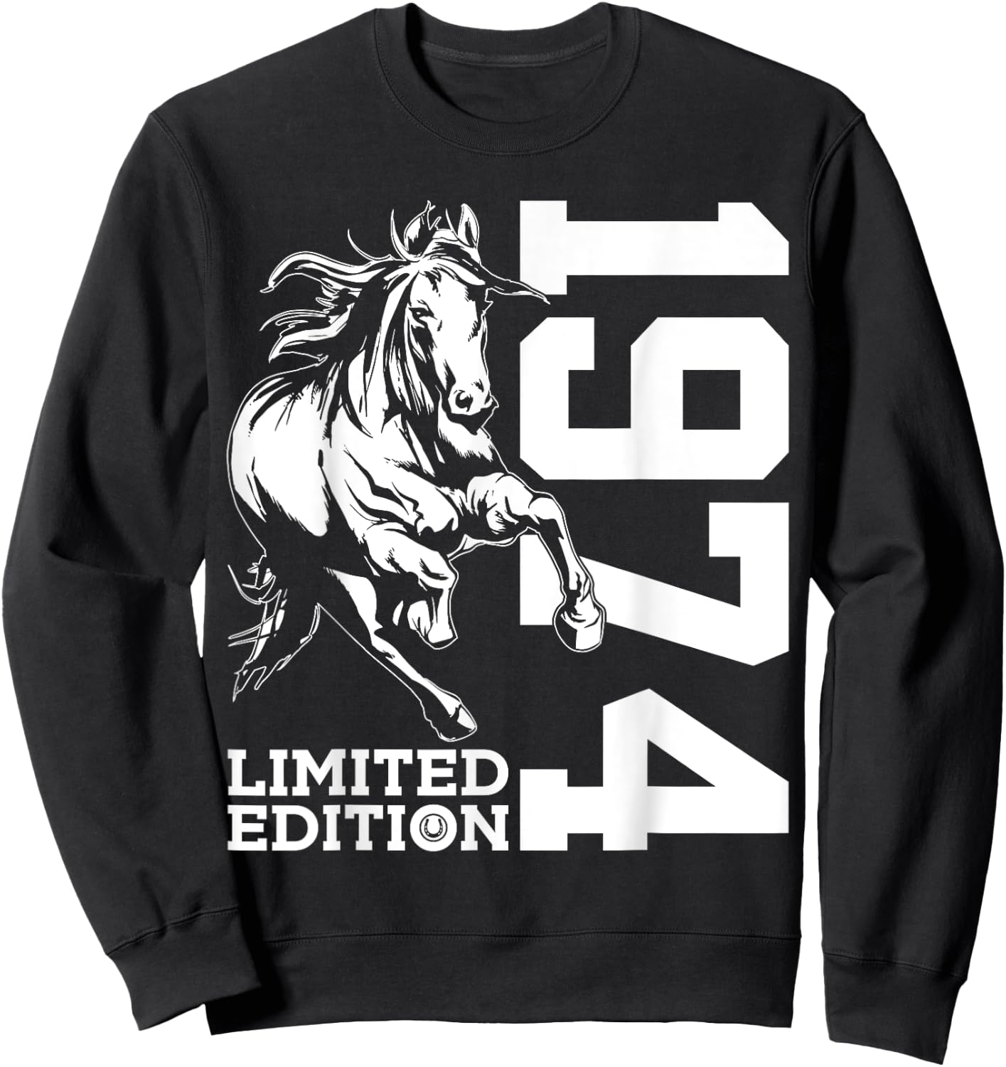Riding 51st Birthday Horse Limited Edition 1974 Rider Sweatshirt - Sweatshirt | Black