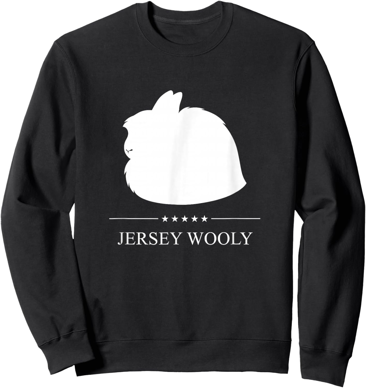 Jersey Wooly Rabbit White Silhouette Sweatshirt - Sweatshirt | Black