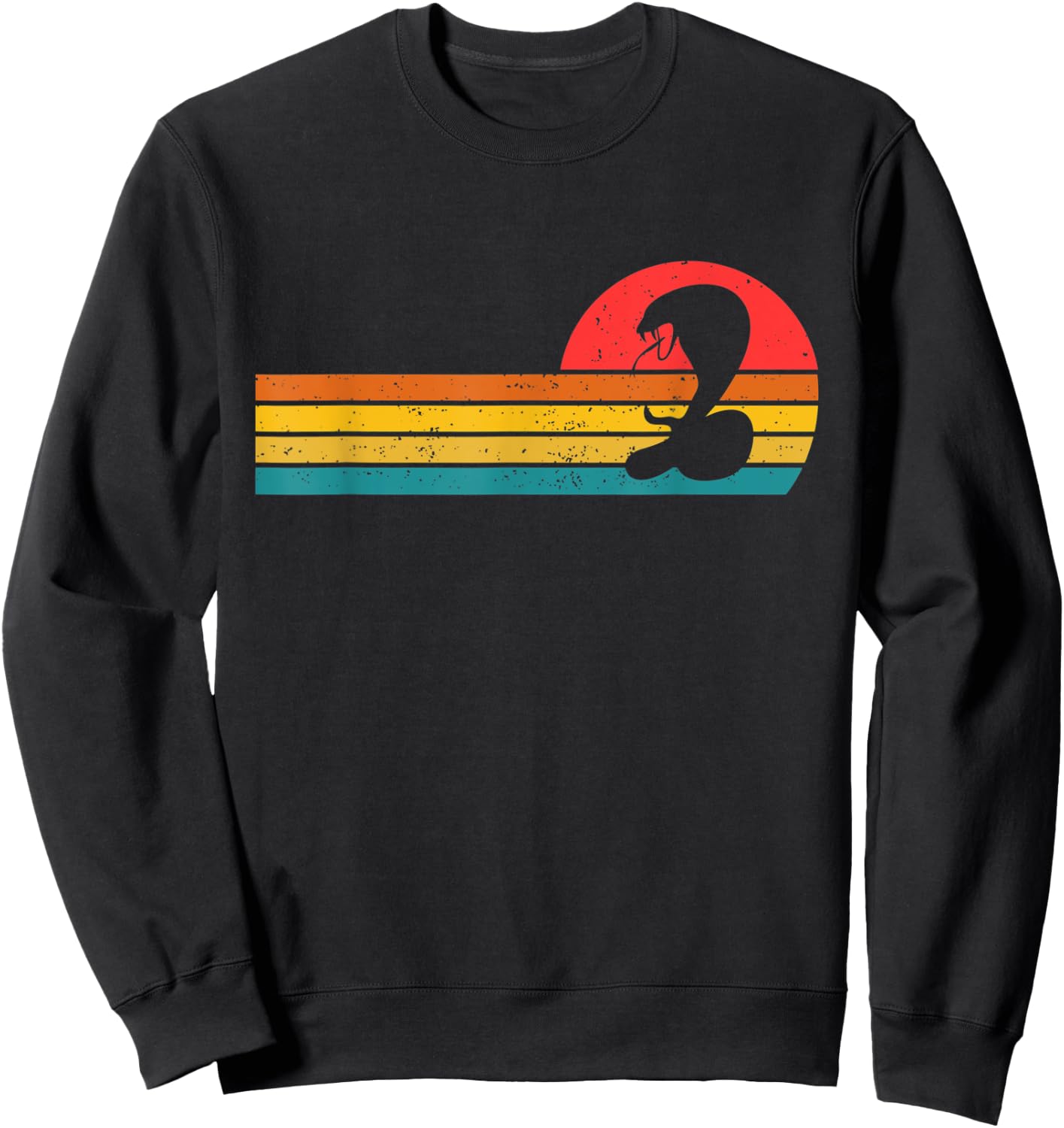 Cobra Snake Retro 80s Vintage Sweatshirt - Sweatshirt | Black