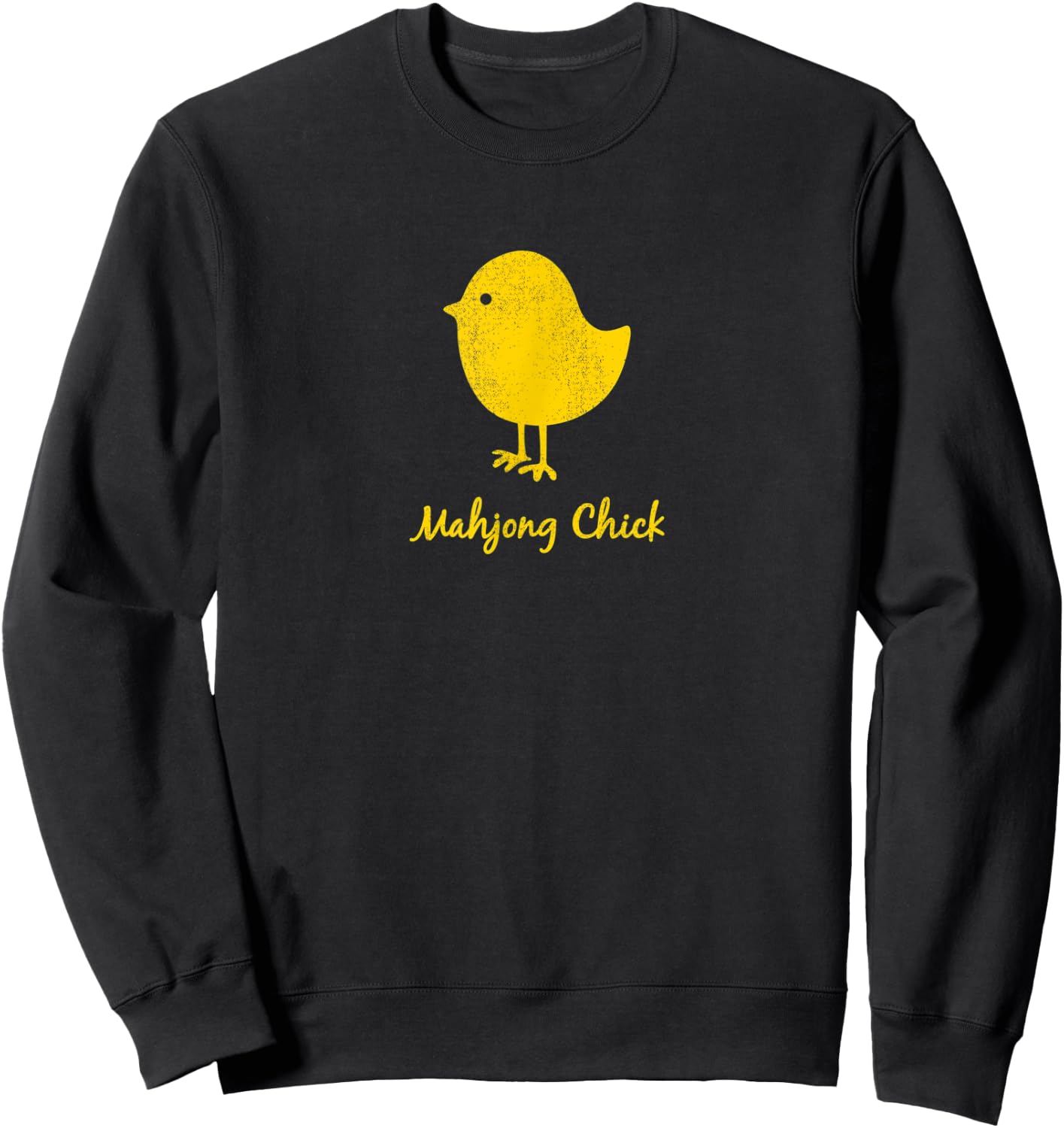 Mahjong Chick - Graphic Novelty Sweatshirt - Sweatshirt | Black