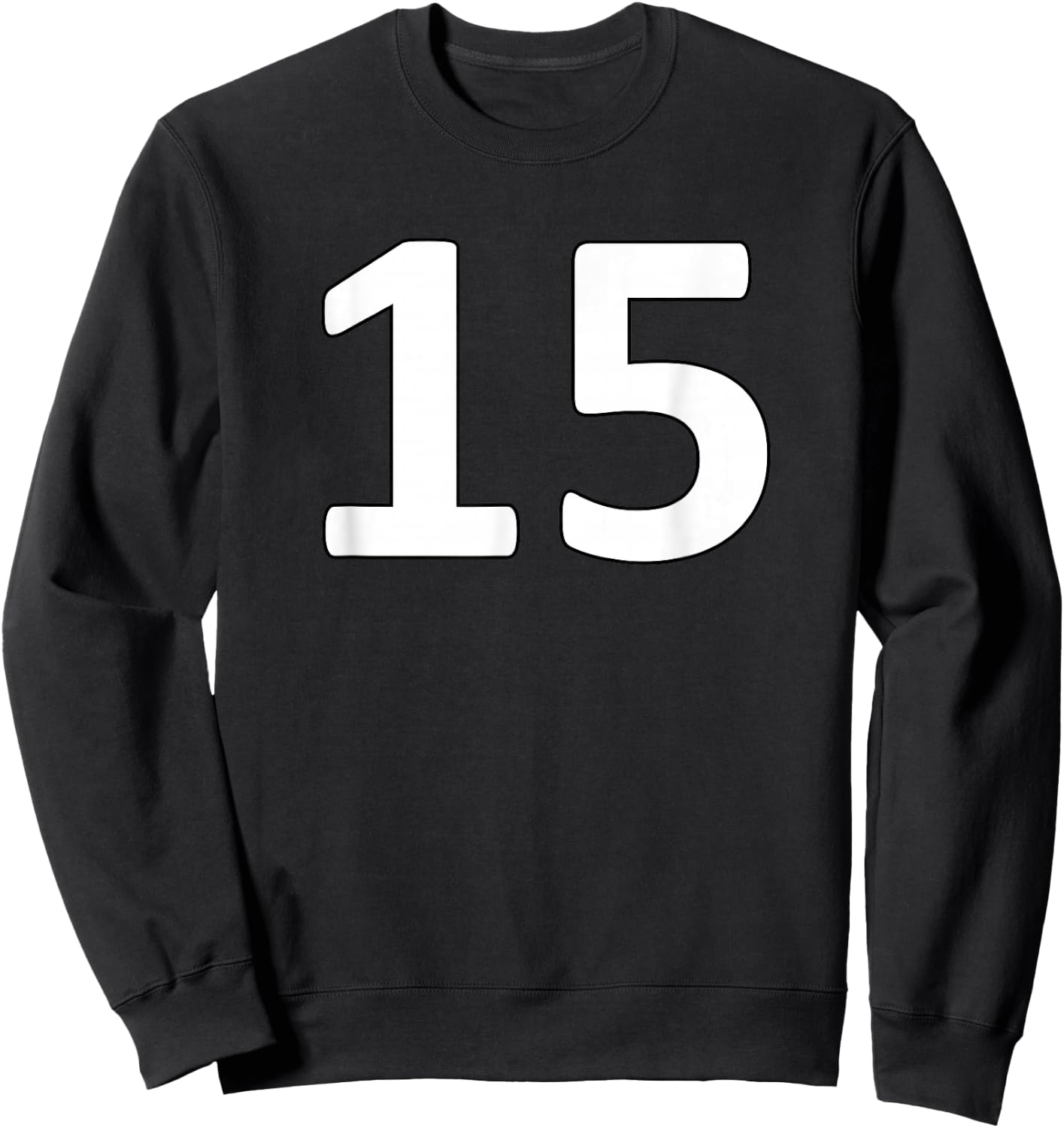 Number 15 Sports Jersey For Teams, Players, and Fans Sweatshirt - Sweatshirt | Black
