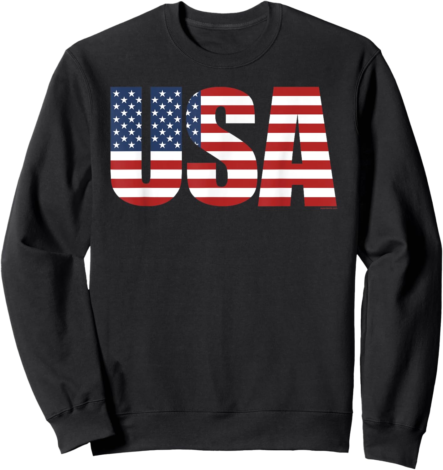USA Shirt Men Women Kids Patriotic American Flag 4th of July Sweatshirt - Sweatshirt | Black