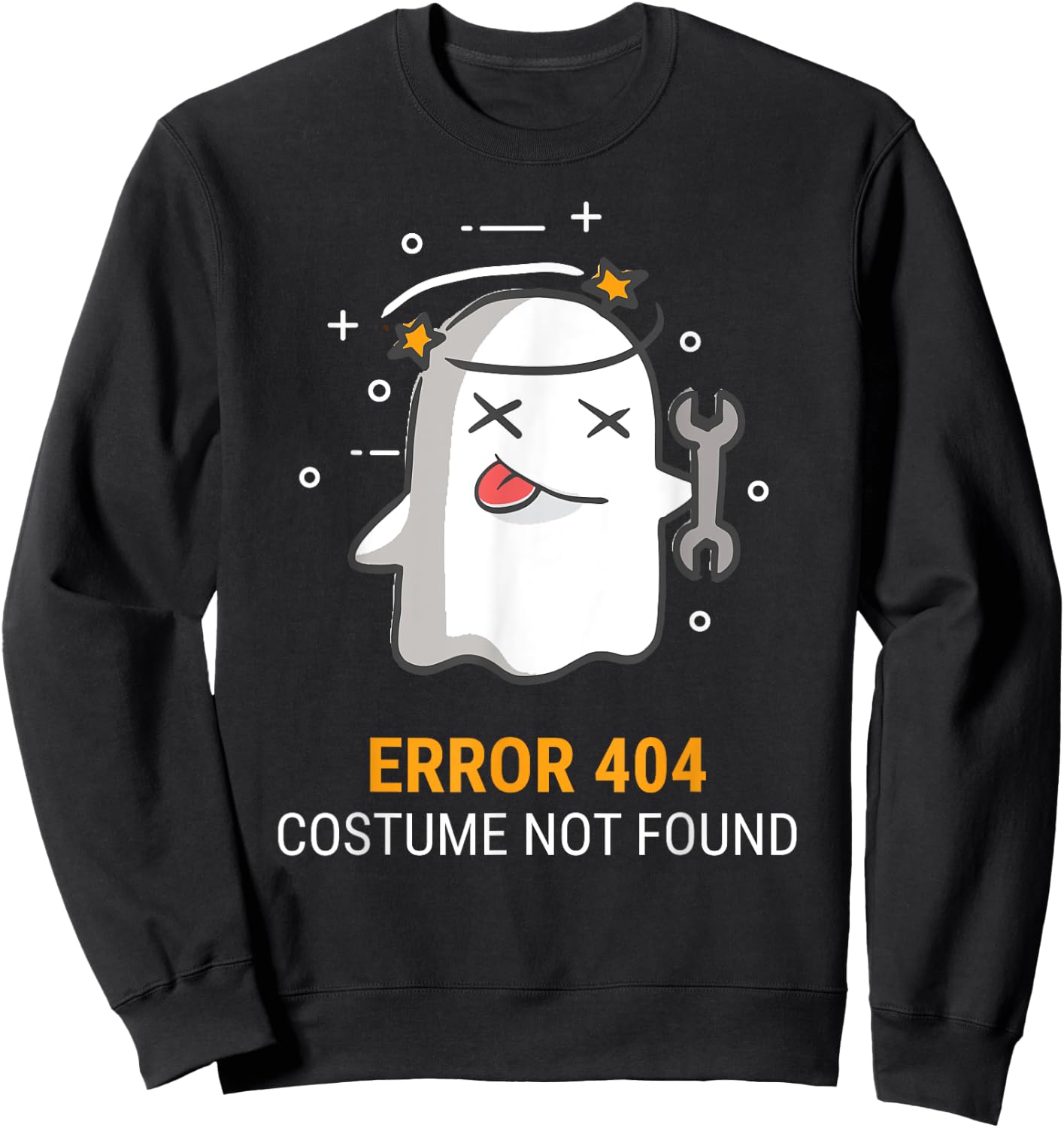 Error 404 Costume Not Found Easy Halloween Ghost Sweatshirt - Sweatshirt | Black