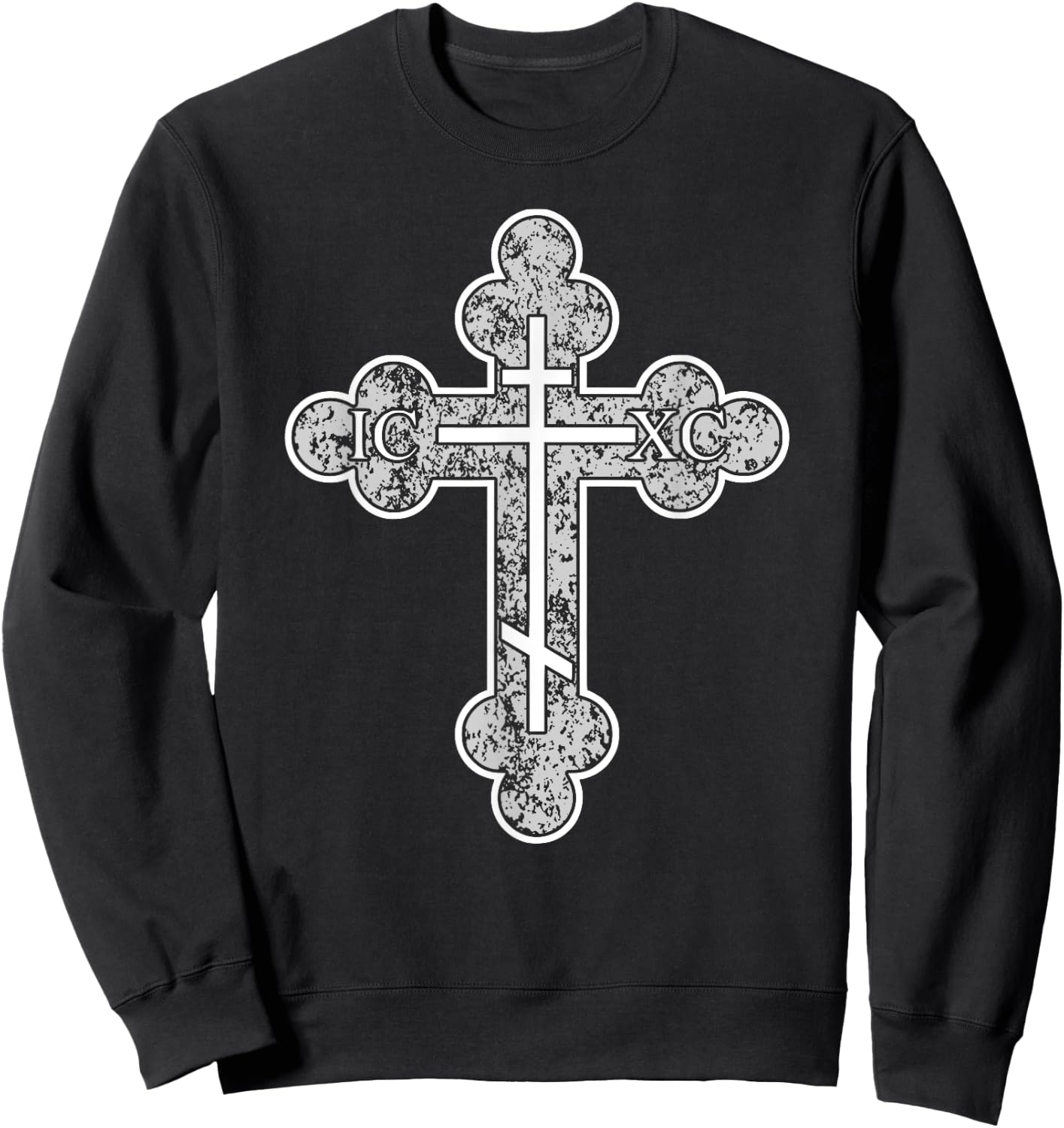 Cross Eastern Orthodox Christian ICXC Jesus Christ Sweatshirt - Sweatshirt | Black